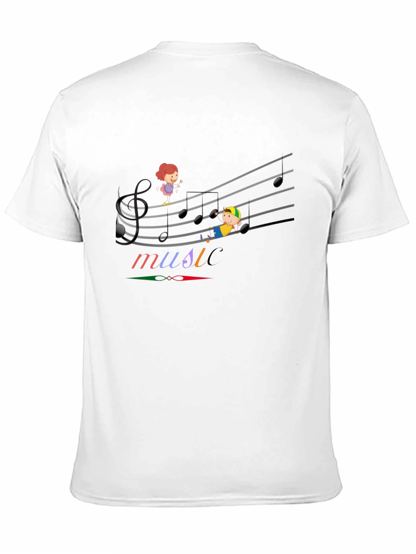 Black Music Note Kids Graphic Black T-Shirt view 11