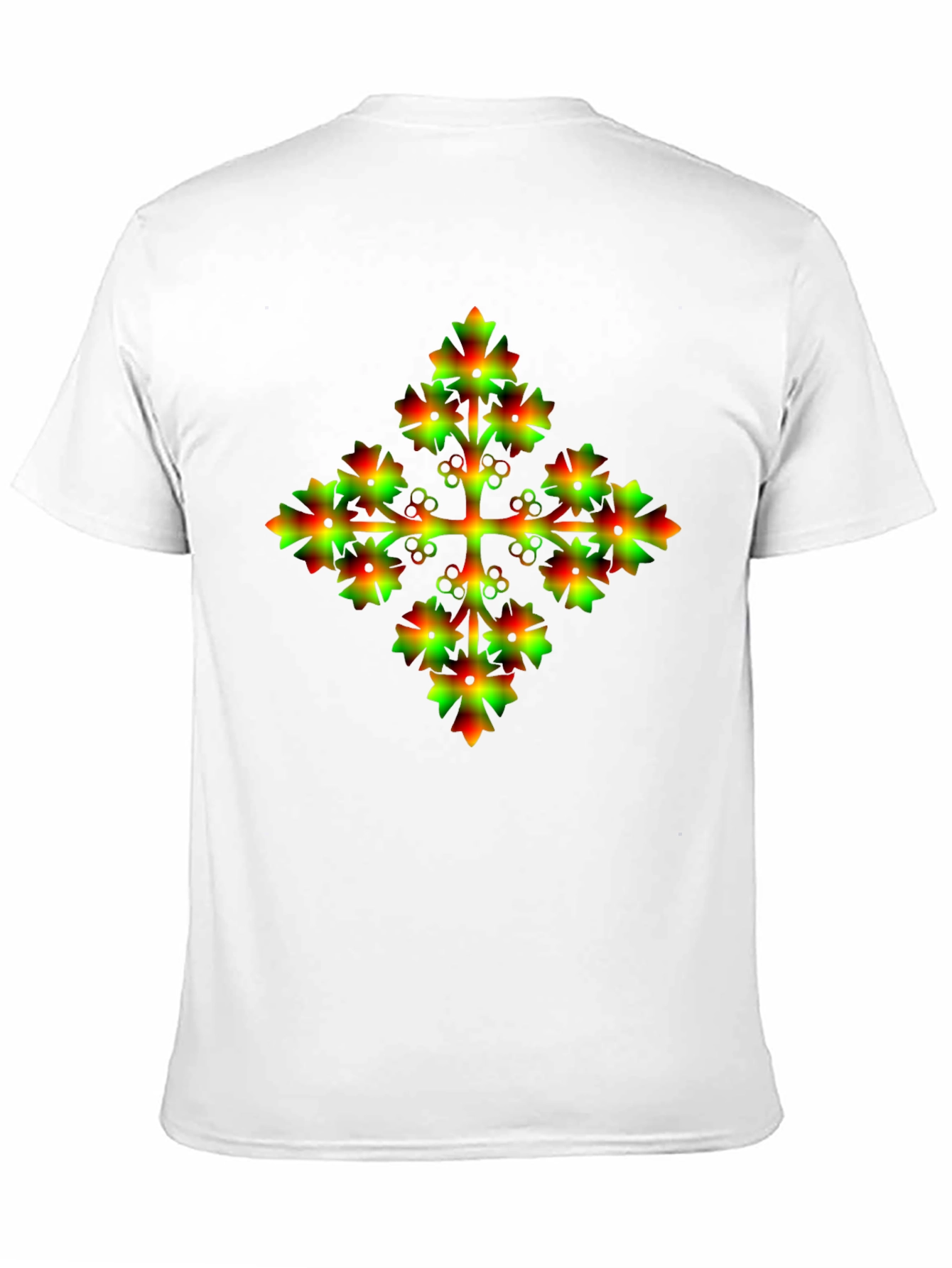 Unique Gradient Floral Cross Graphic Tee - 11