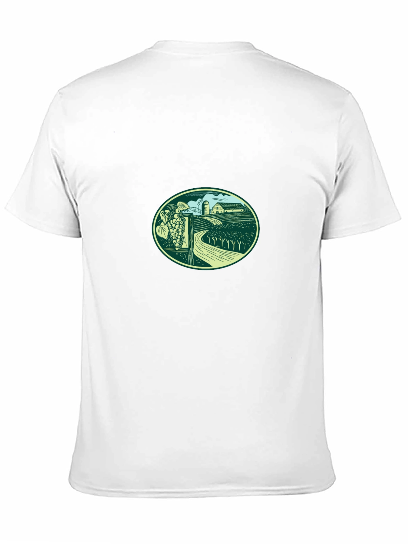 Black Vineyard Graphic Tee - Black Cotton Blend T-Shirt view 11