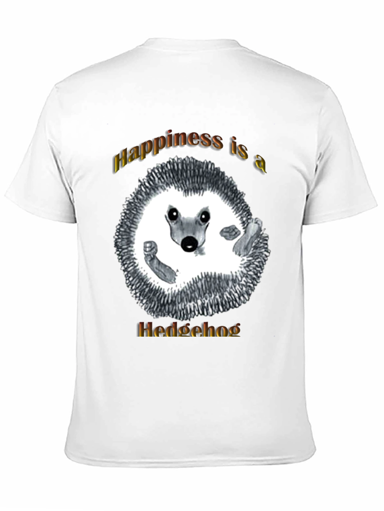 Black Happiness Hedgehog Graphic T-Shirt - Black view 11