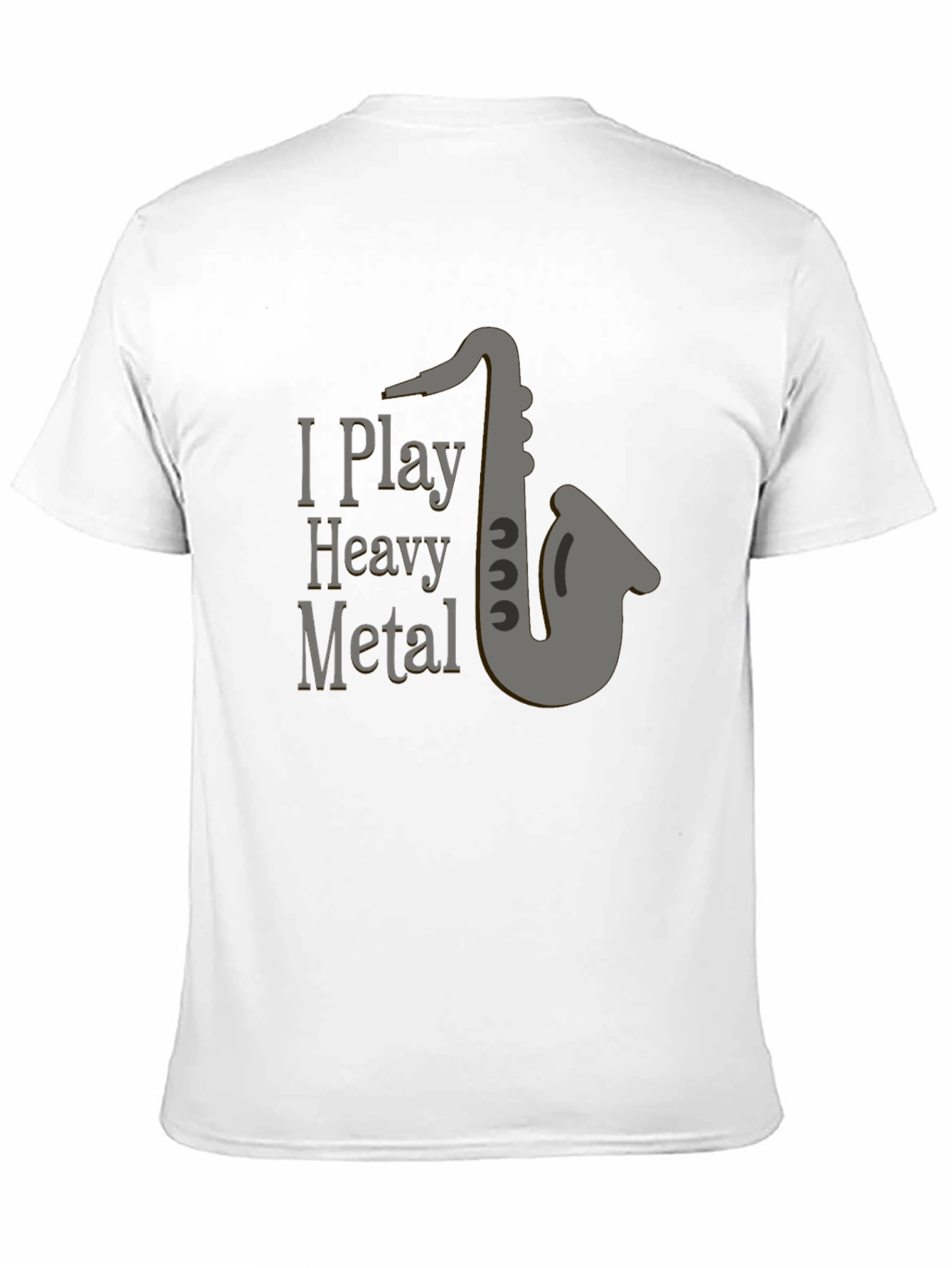 Black I Play Heavy Metal T-Shirt - Saxophone Design view 11