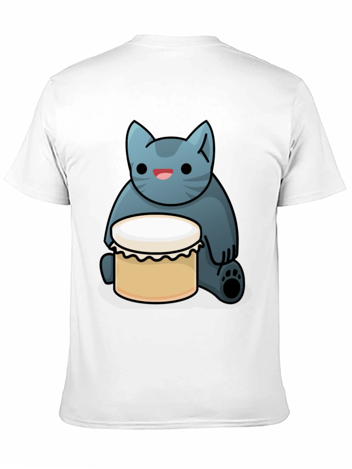 Black Cat Drum T-Shirt - Black, Fun Graphic Tee view 11