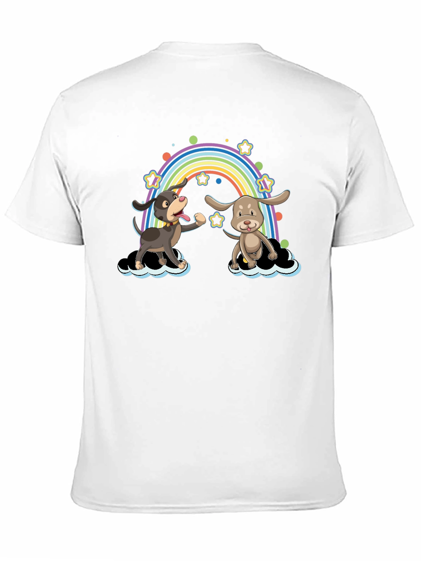 Black Rainbow Dog T-Shirt - Cute Cartoon Design view 11