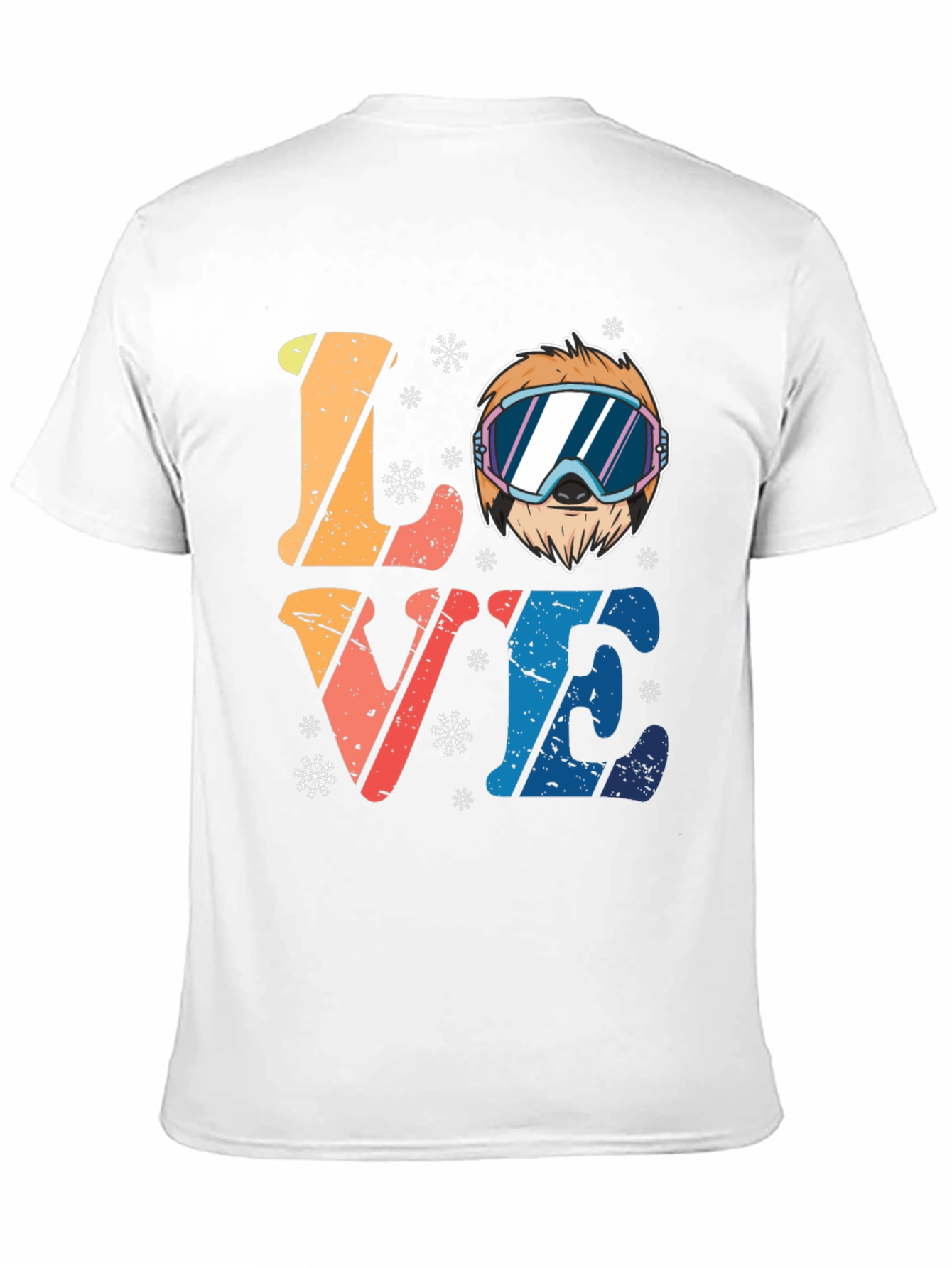 Black Ski Sloth 'Love' Graphic Tee - Winter Fun view 11