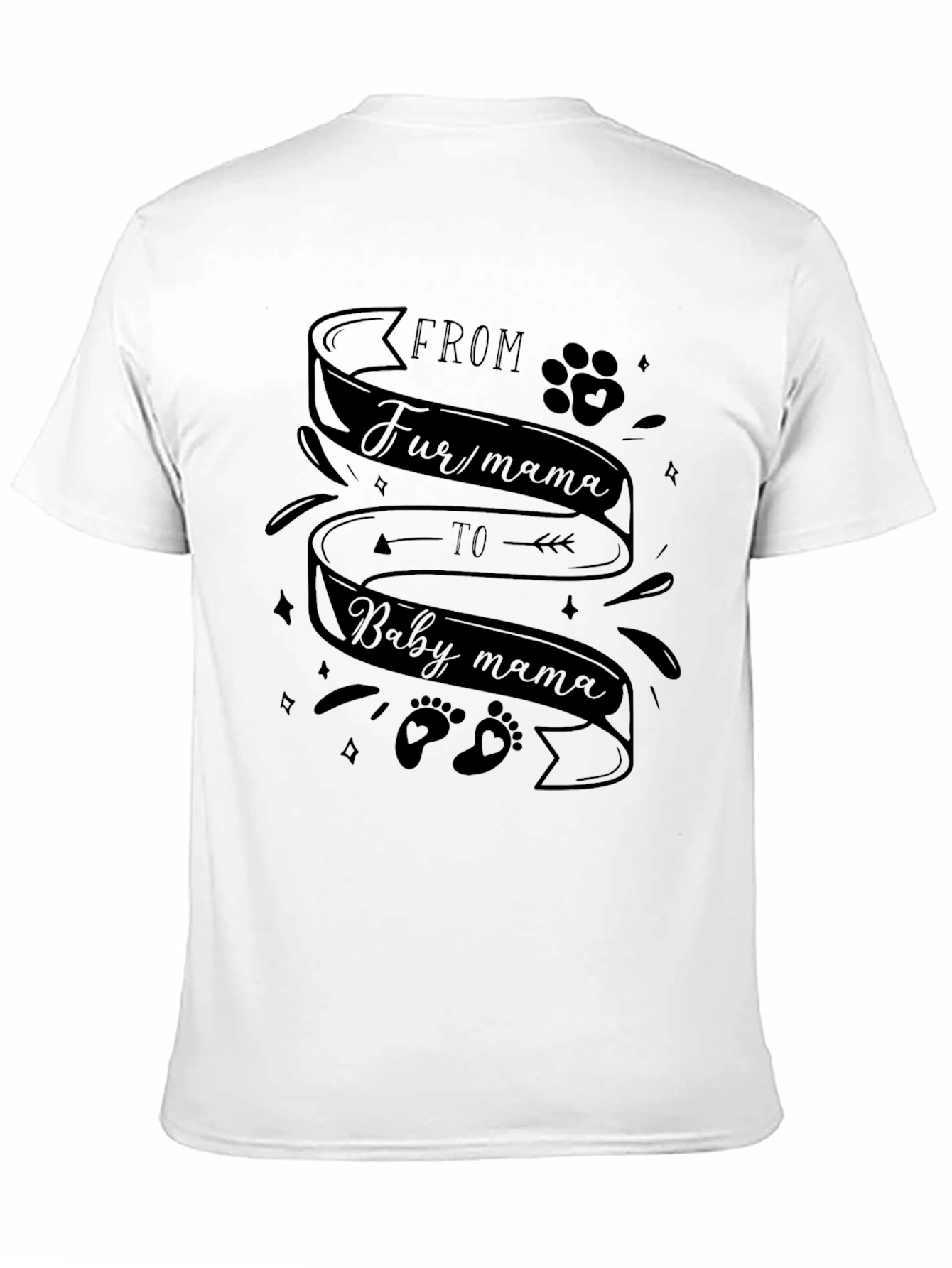 Black From Fur Mama to Baby Mama T-Shirt view 11