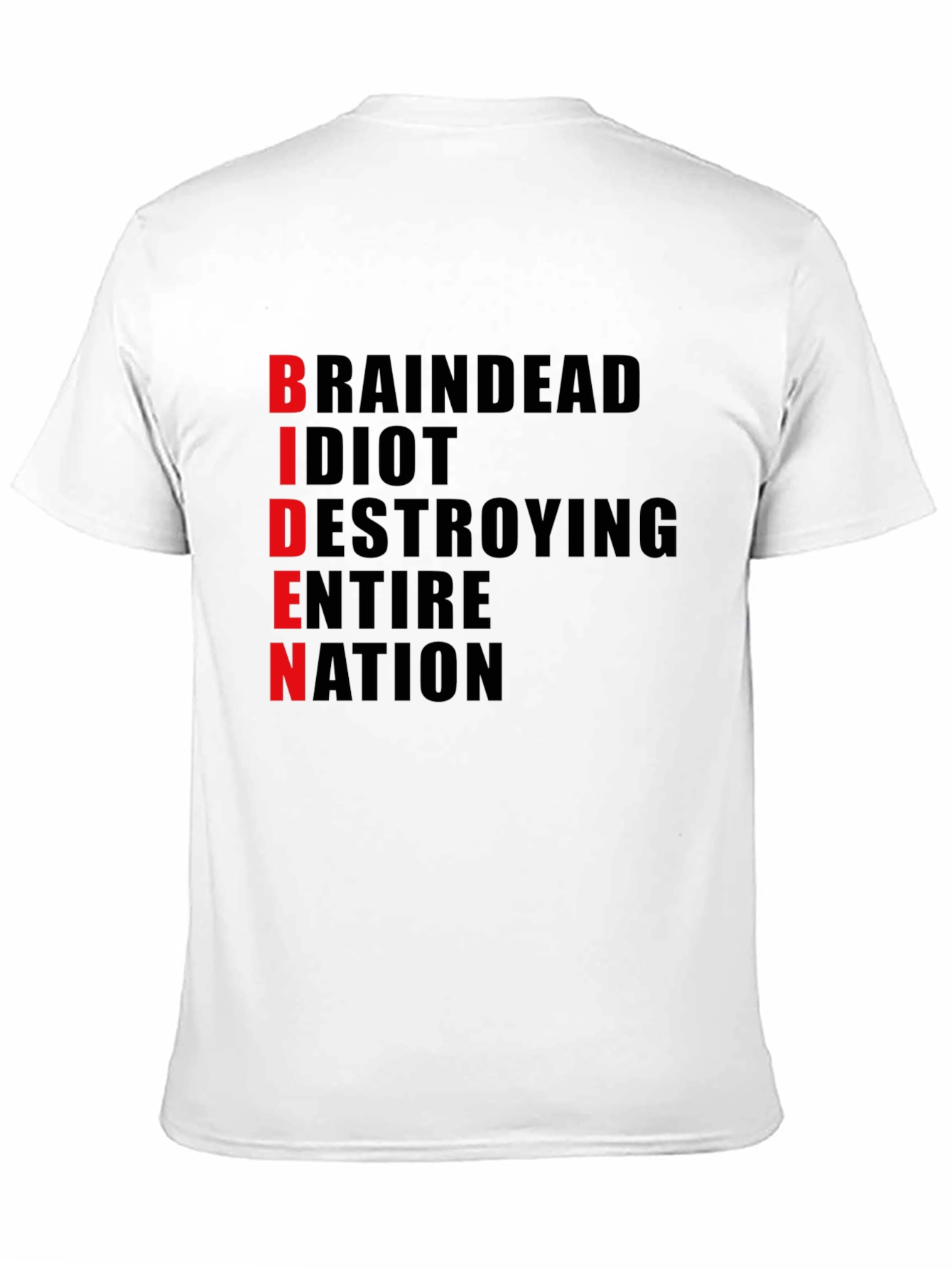 Black Anti-Biden T-Shirt - "BRAINDEAD" Design - Political Statement Tee view 11