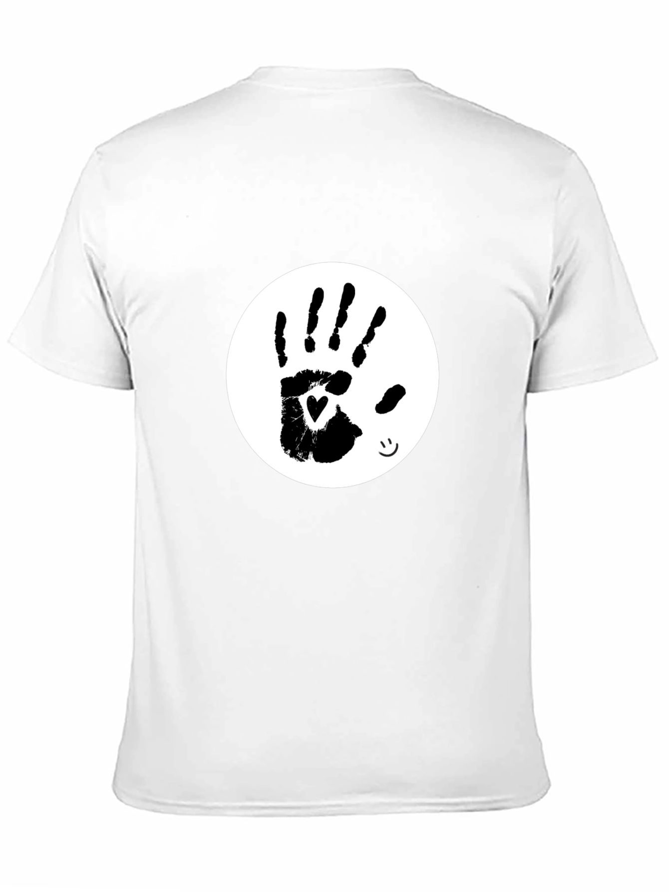 Black Heart Handprint Tee - Black Cotton Blend T-Shirt view 11