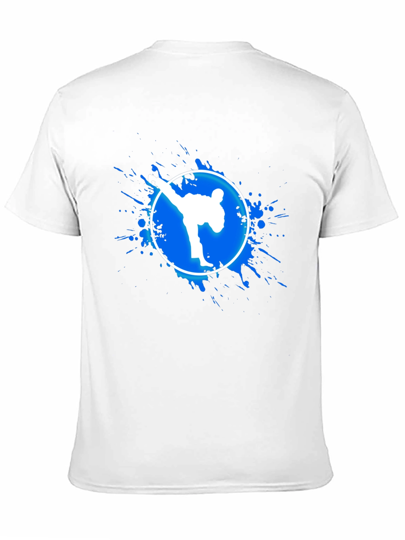 Black Martial Arts Kick Graphic Tee - Black Cotton T-Shirt view 11