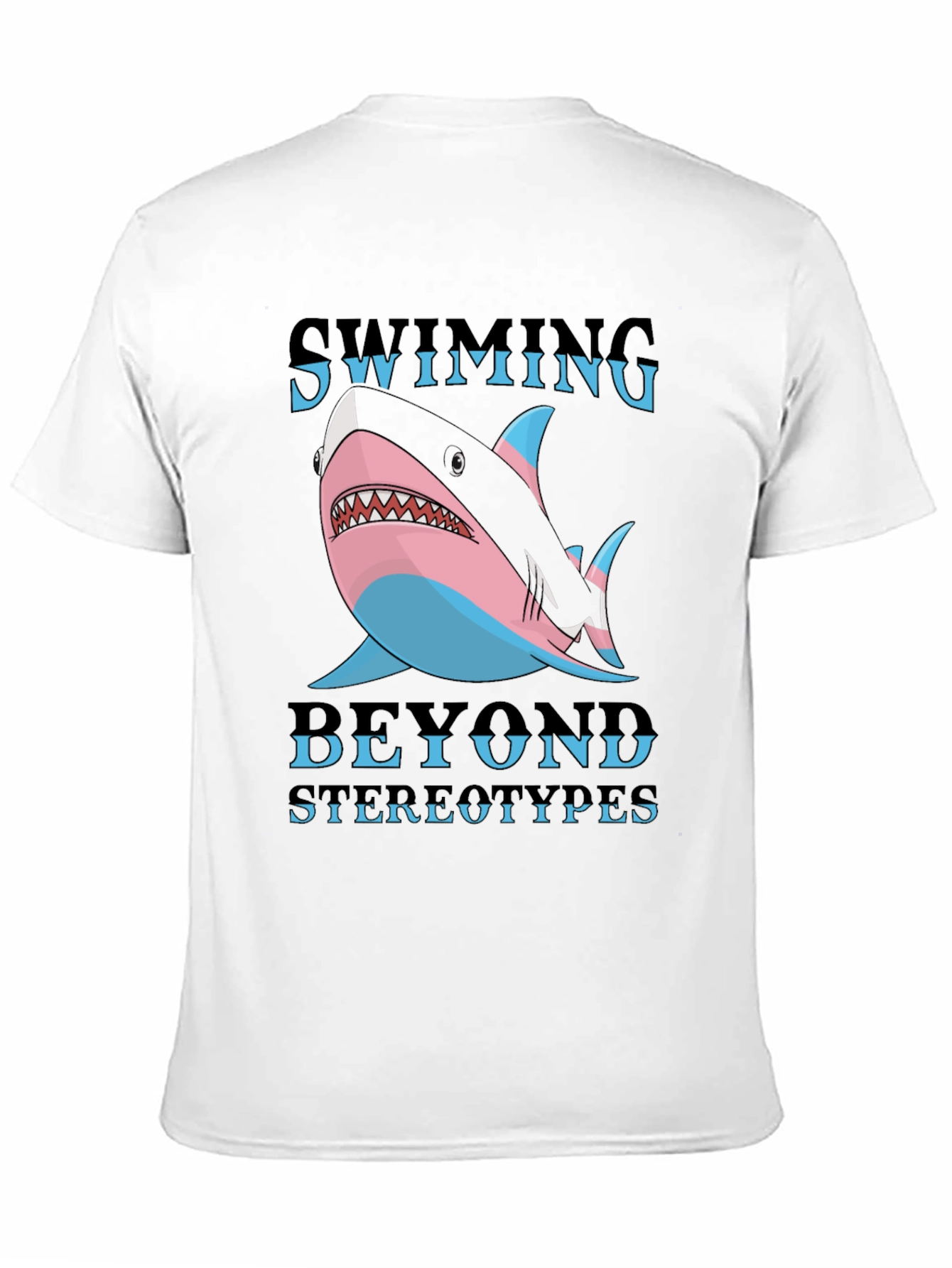 Black Swimming Beyond Stereotypes Shark T-Shirt view 11