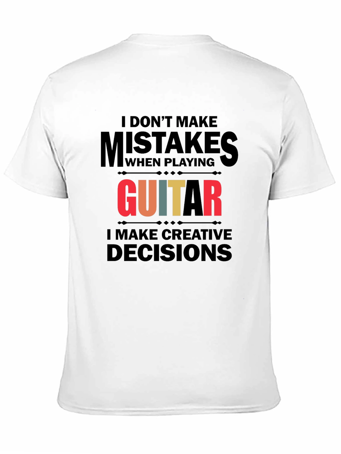 Black Guitar Player Creative Decisions Graphic Tee view 11