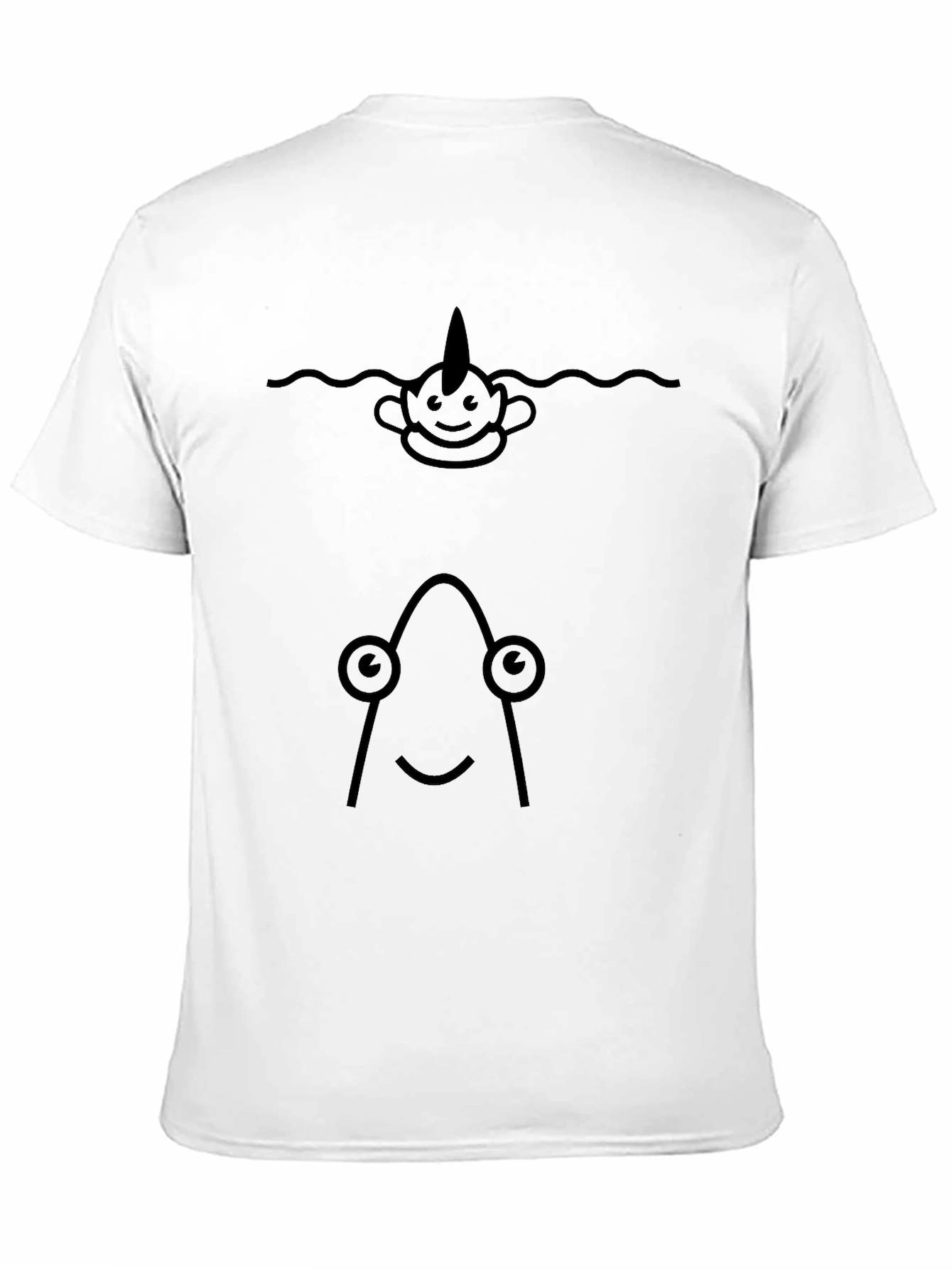 Black Funny Narwhal & Angler Fish Graphic T-Shirt view 11