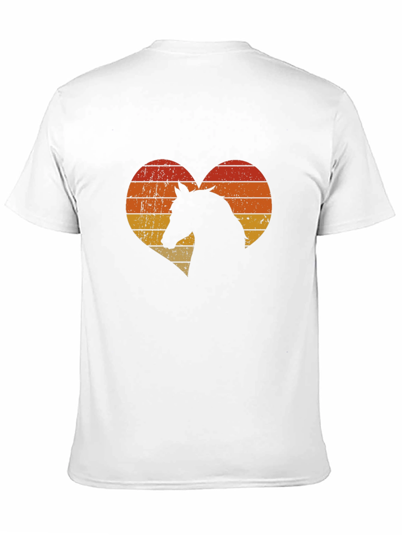 Black Retro Horse Heart Graphic Tee - Men's Black T-Shirt view 11