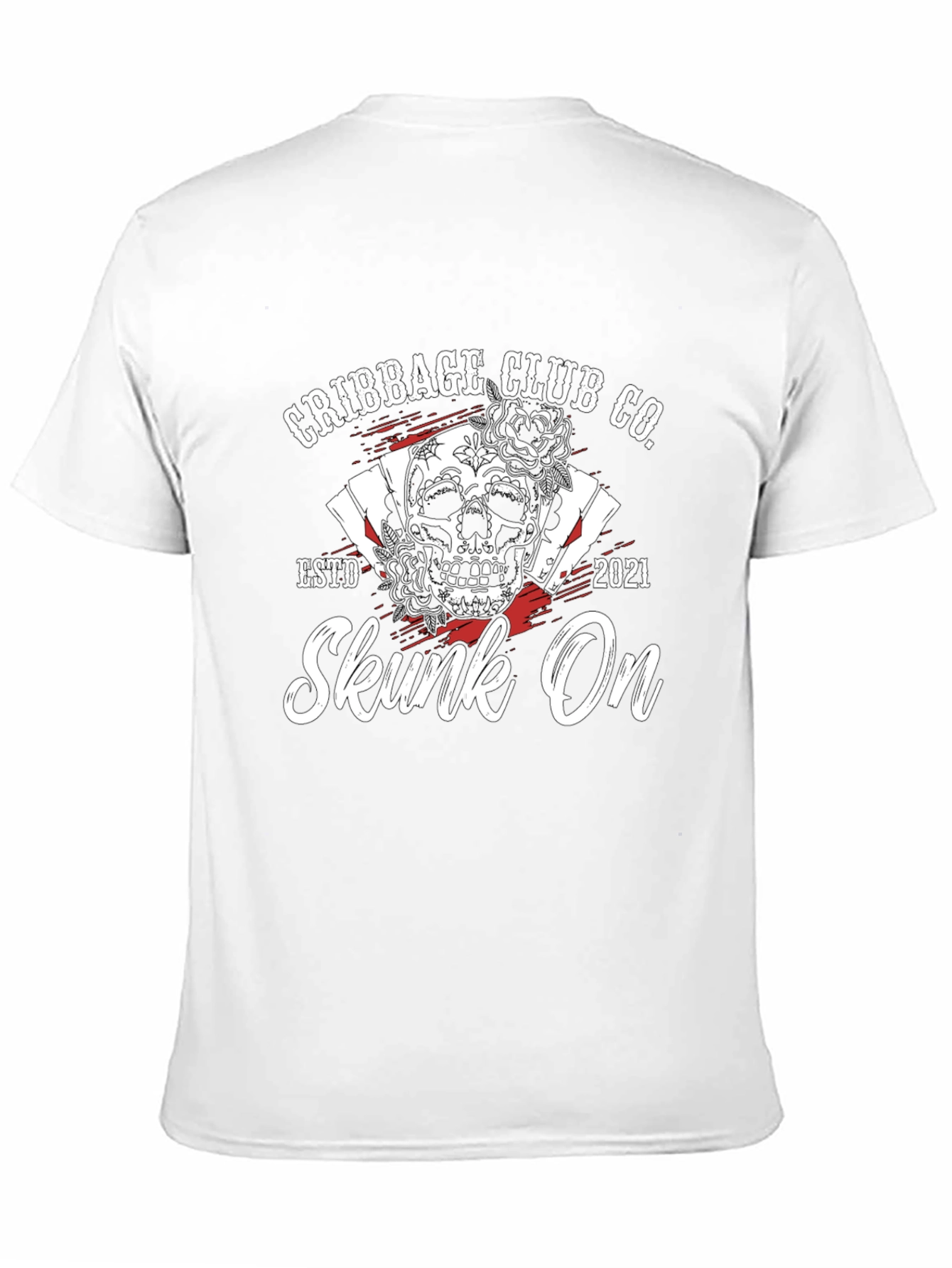 Cribbage Club Co. Black T-Shirt - Skull & Card Design - 11