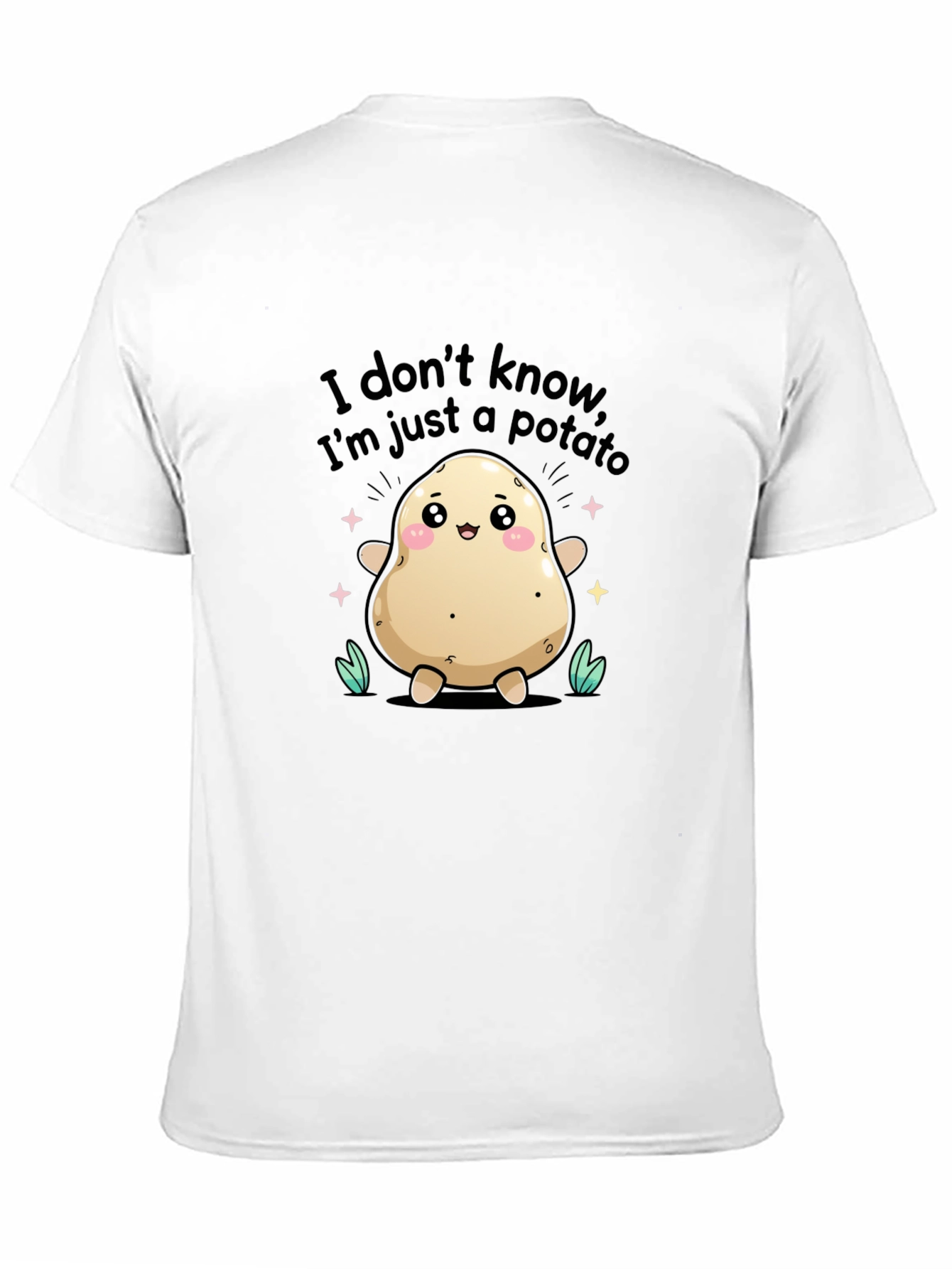 Black Funny Potato T-Shirt - "I Don't Know, I'm Just a Potato" view 11