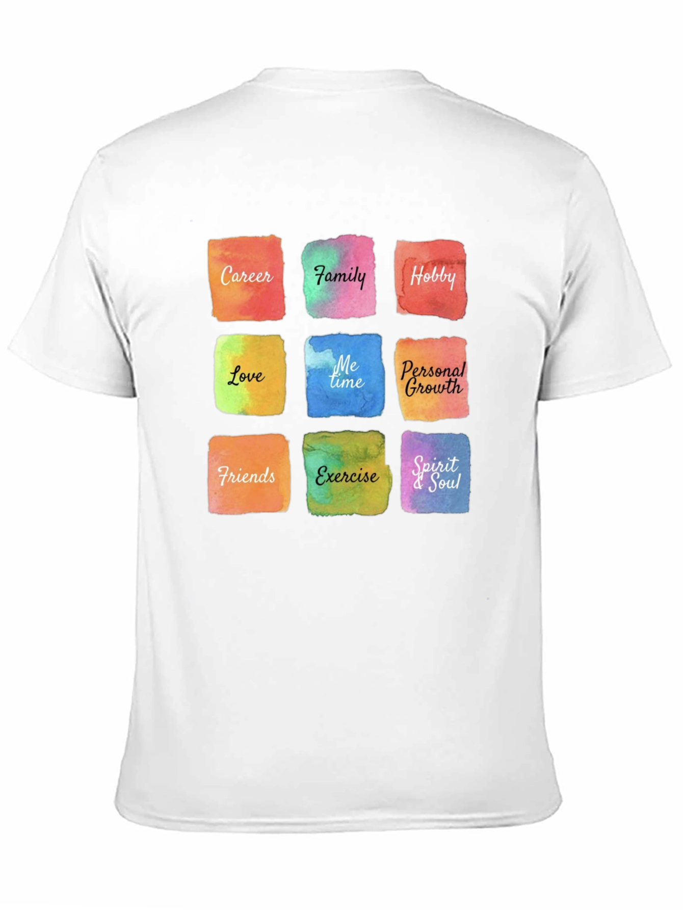 Black Mindful Life T-Shirt - Watercolor Balance Design view 11
