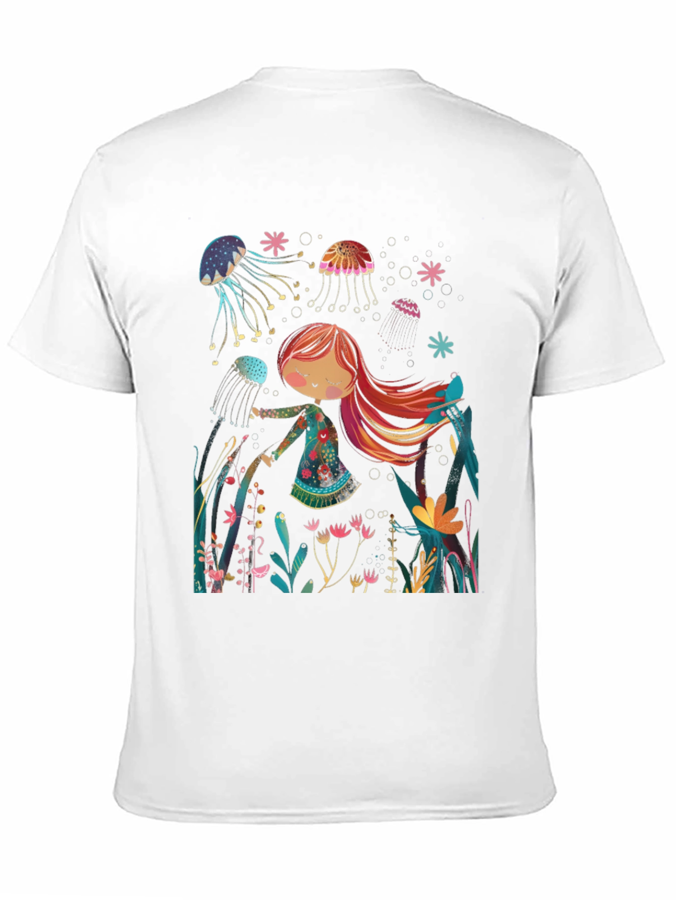 Black Whimsical Jellyfish T-Shirt - Unique Graphic Tee view 11