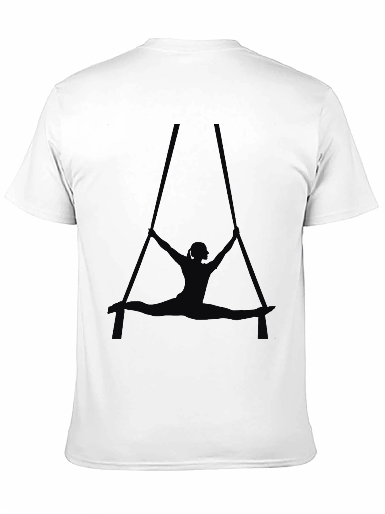 Black Aerial Silk Silhouette Black T-Shirt view 11