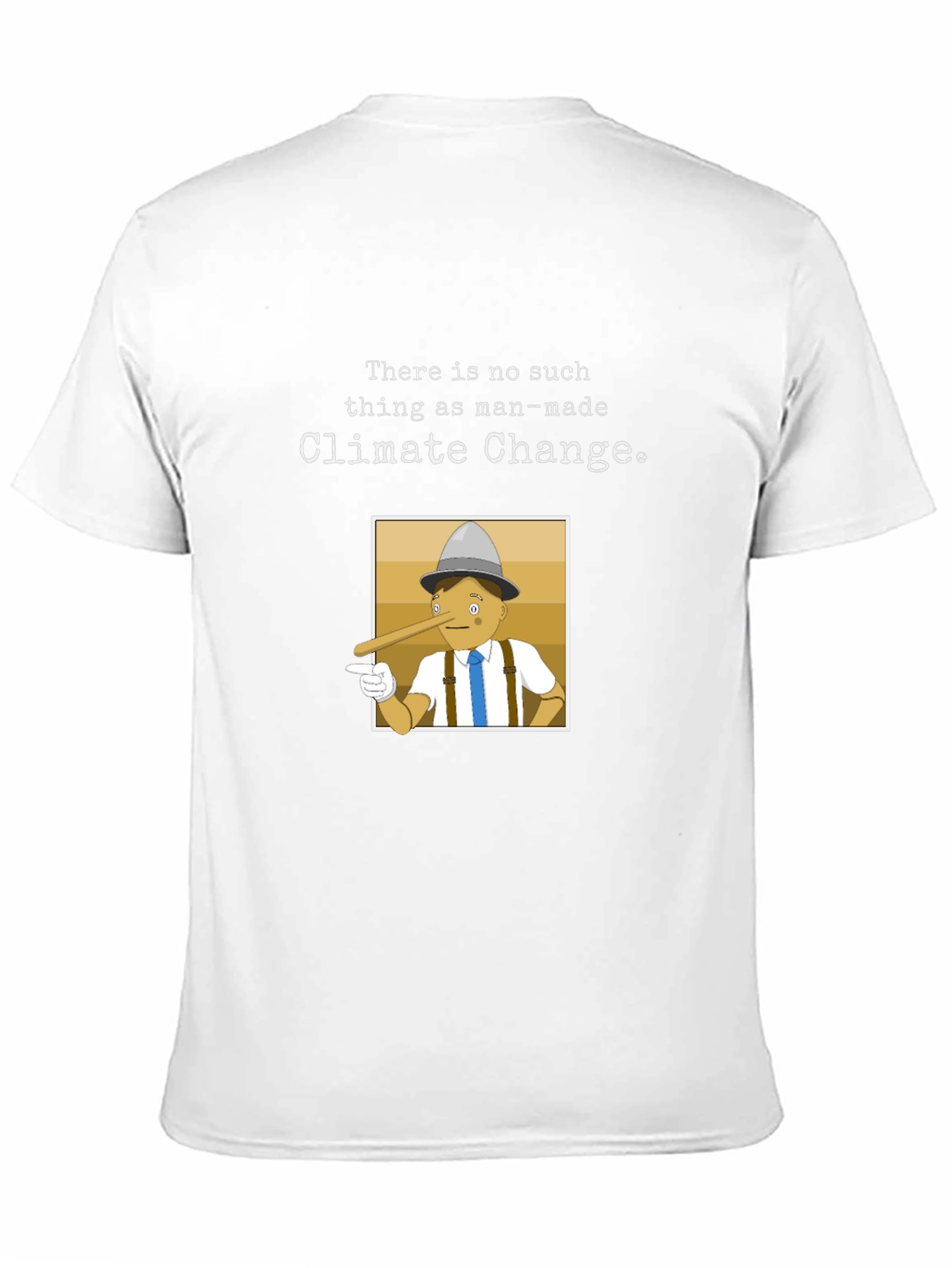 Black Climate Change Skeptic T-Shirt - Pinocchio Design view 11