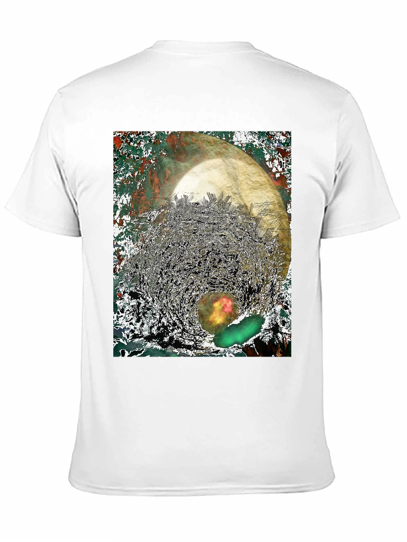 Black Abstract Print Tee - Unique Graphic T-Shirt view 11