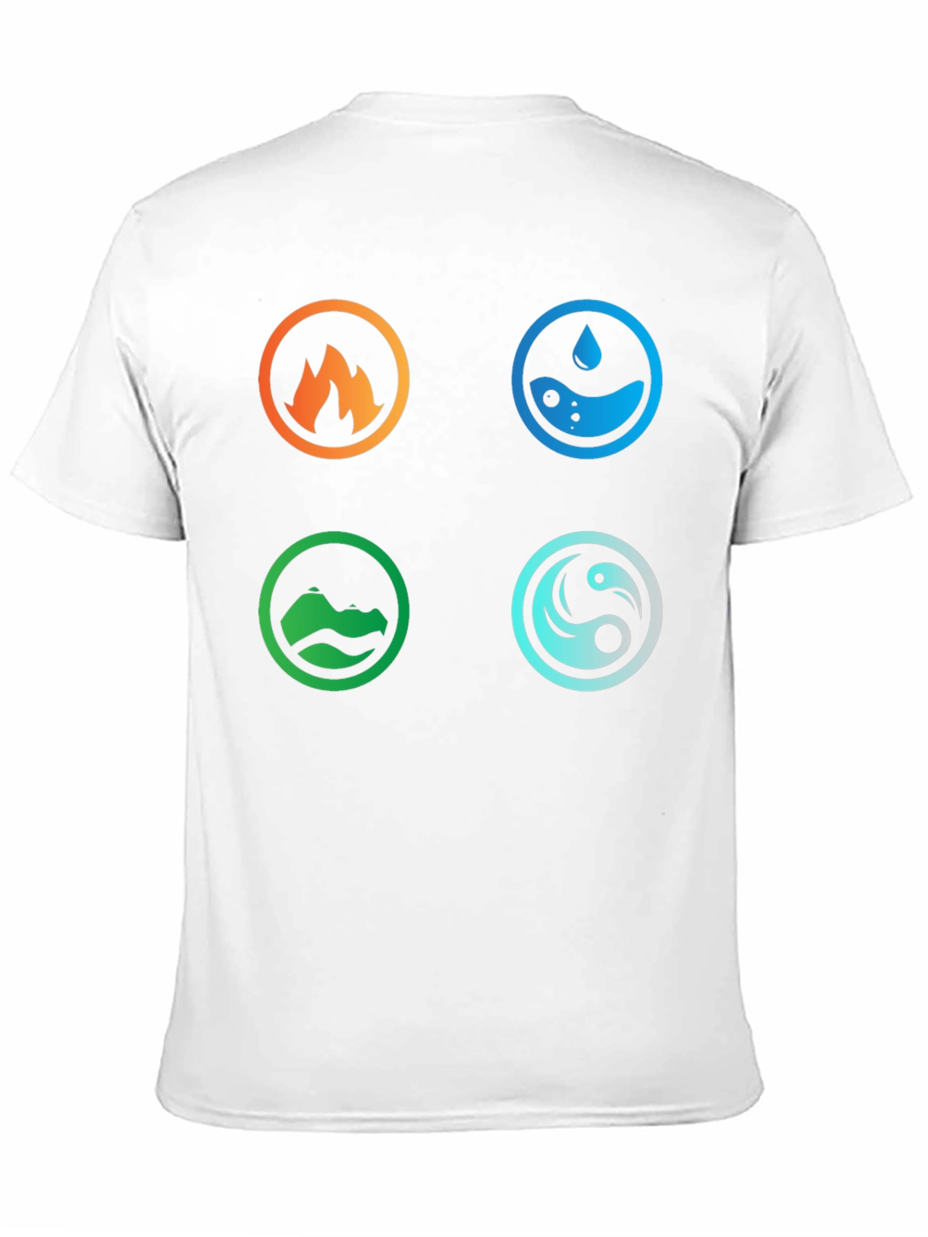 Black Elemental Symbol T-Shirt - Fire, Water, Earth, Air view 11