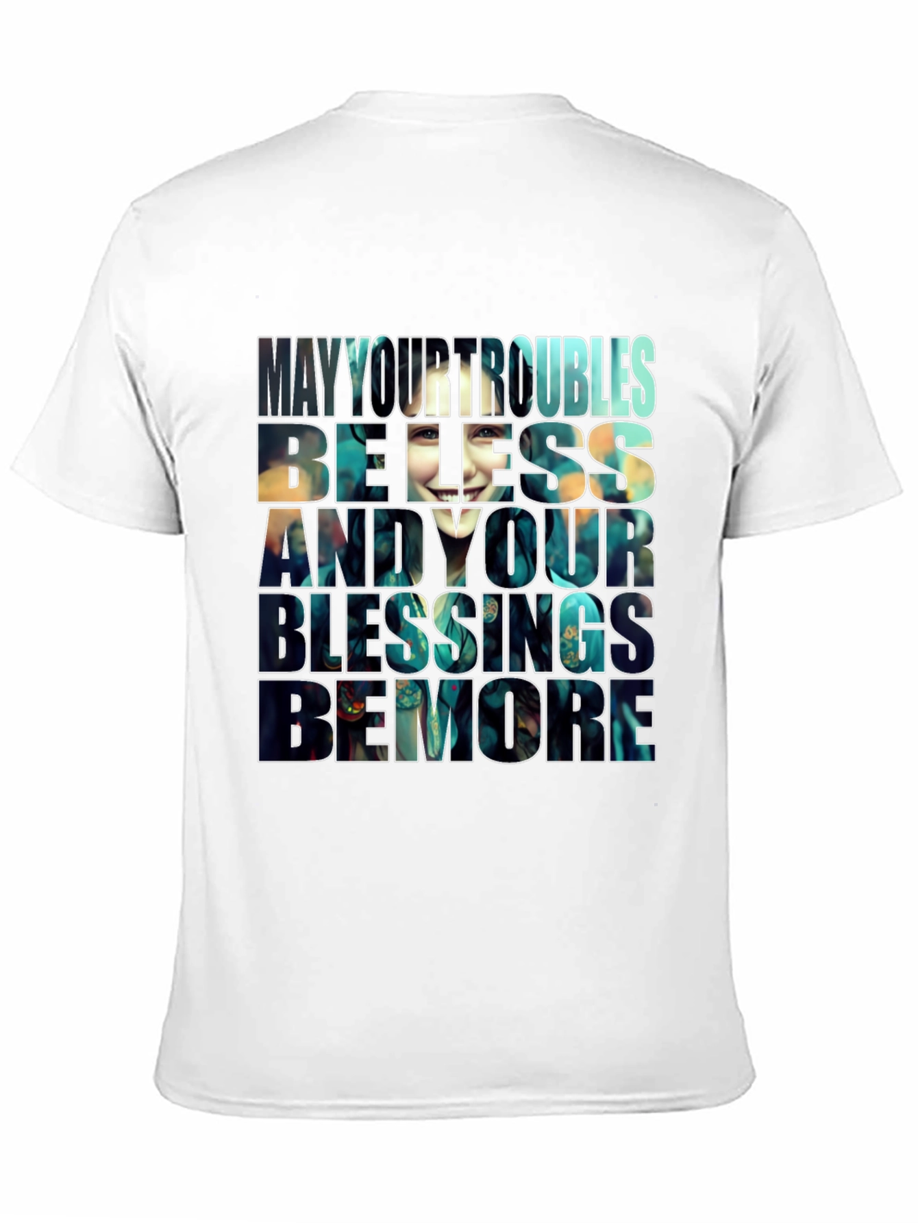 Black Inspirational Graphic T-Shirt - Blessings Design view 11