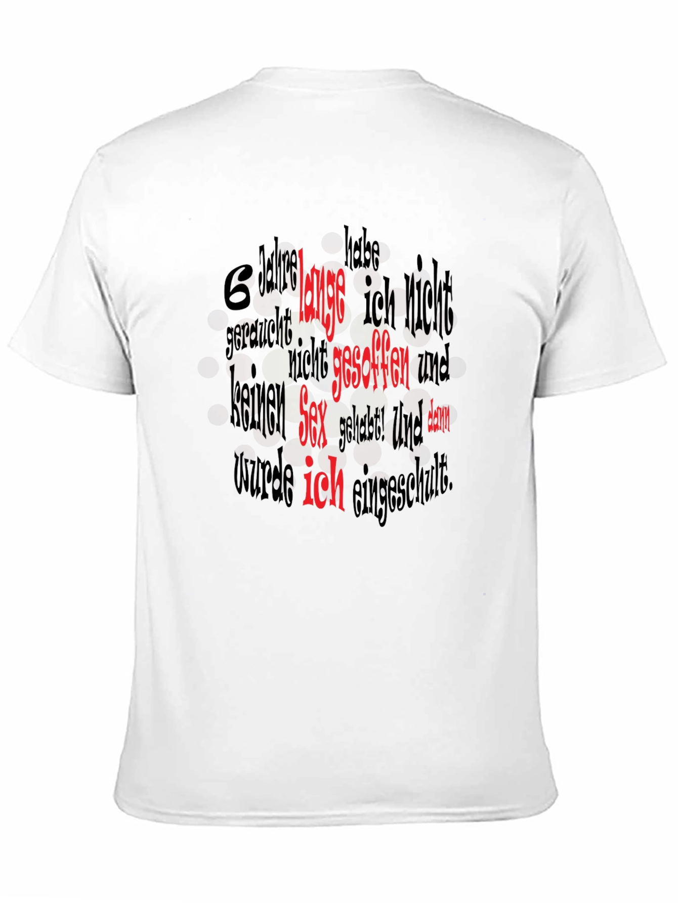 Black Novelty Black T-Shirt with Humorous German Text Design view 11