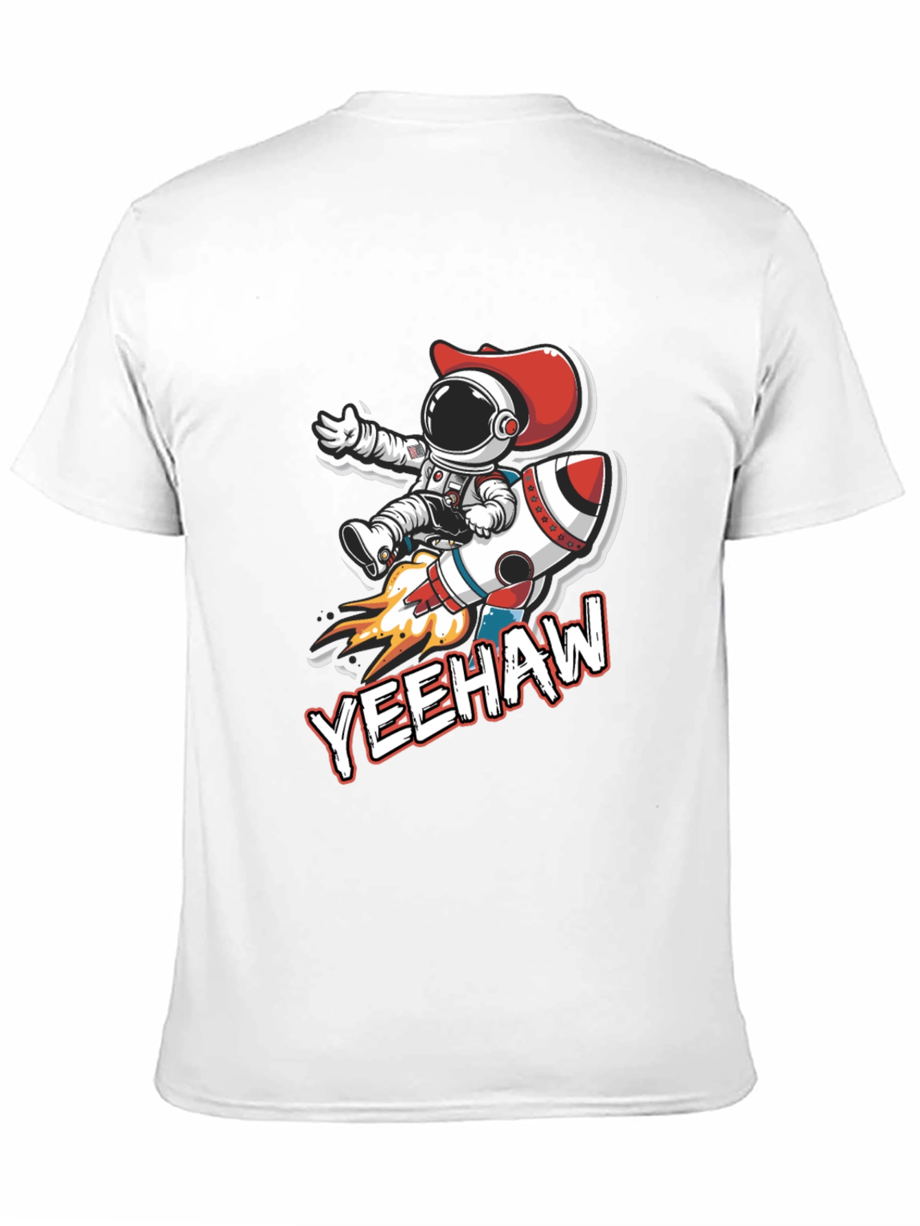Black Yeehaw Astronaut T-Shirt: Space Cowboy Design view 11