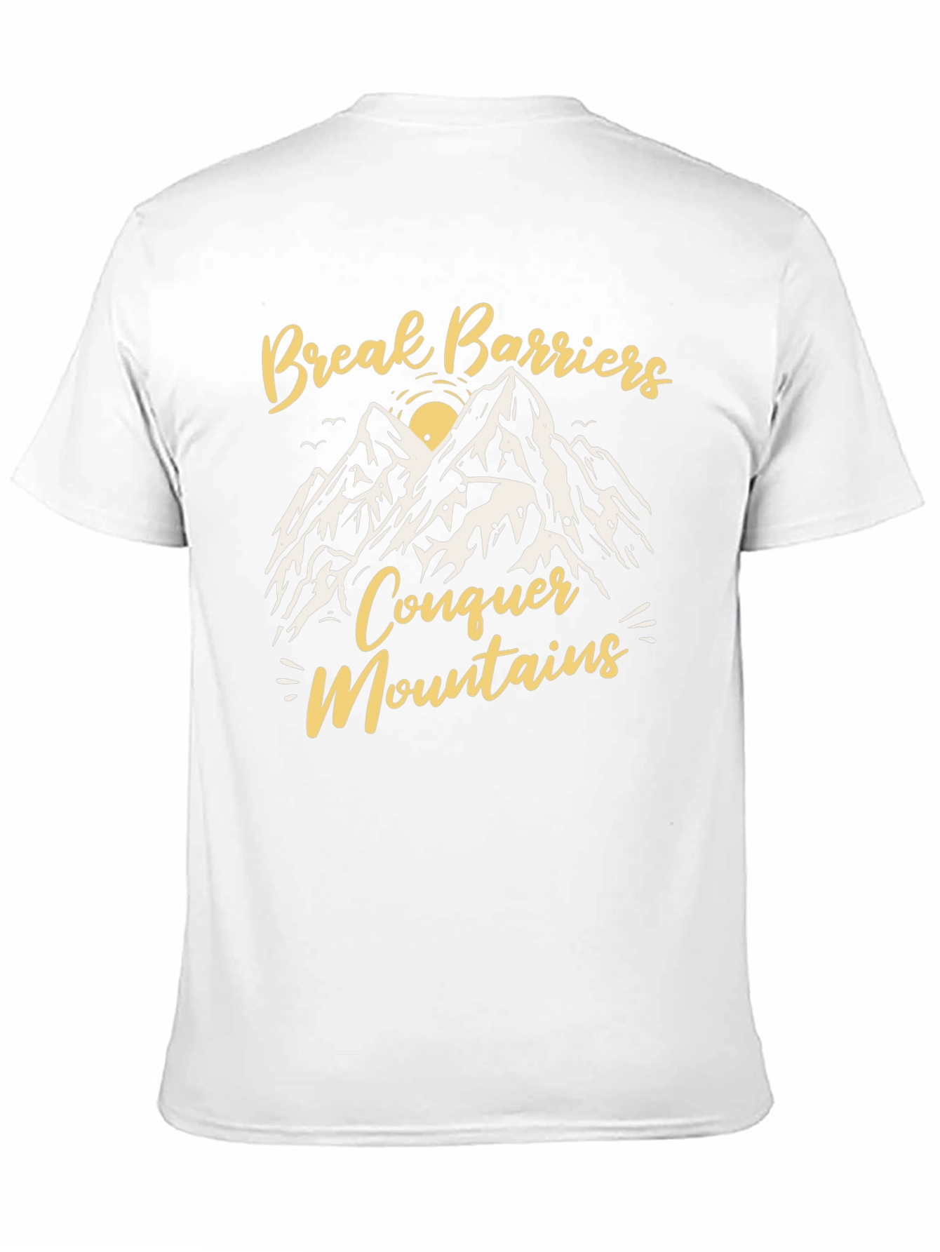 Black Break Barriers Conquer Mountains Graphic Tee view 11