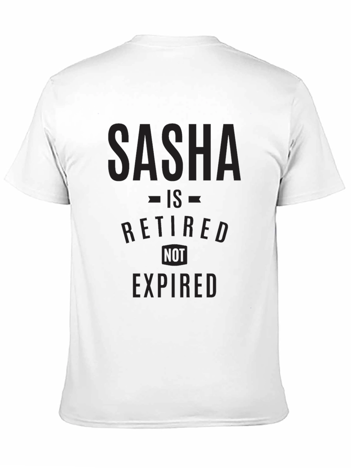 Black Sasha Retired Not Expired Black T-Shirt view 11