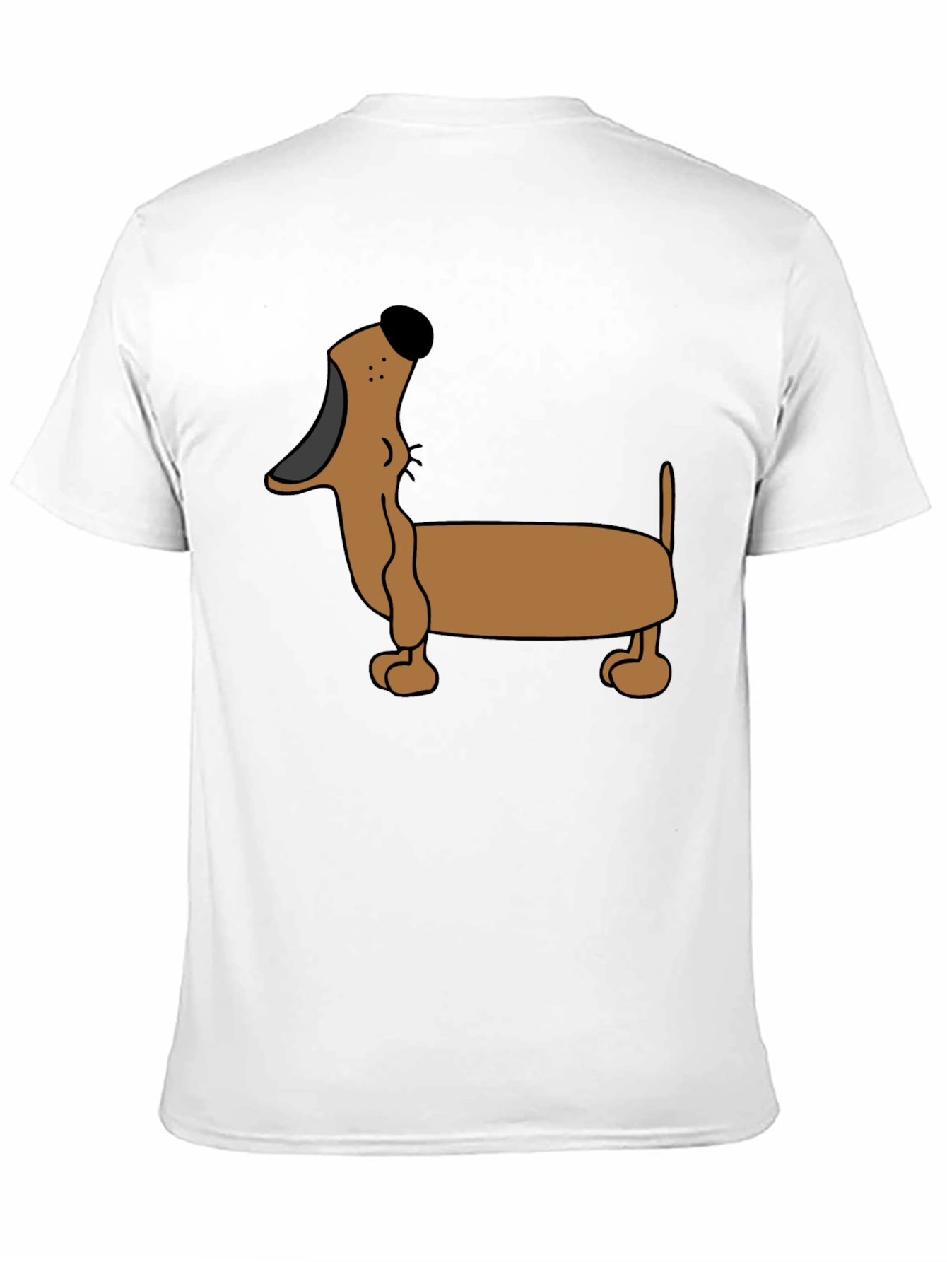 Black Cartoon Dachshund T-Shirt - Black view 11