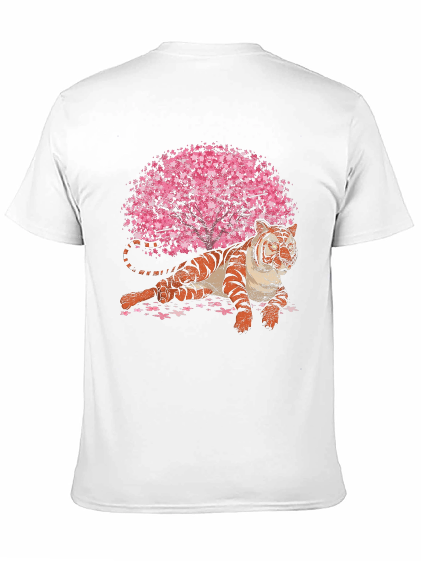 Black Tiger & Cherry Blossom Graphic T-Shirt view 11