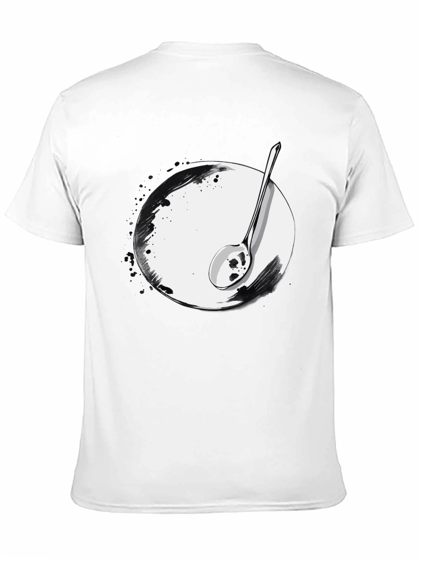 Black Spoon & Plate Graphic Tee - Modern Art Shirt view 11