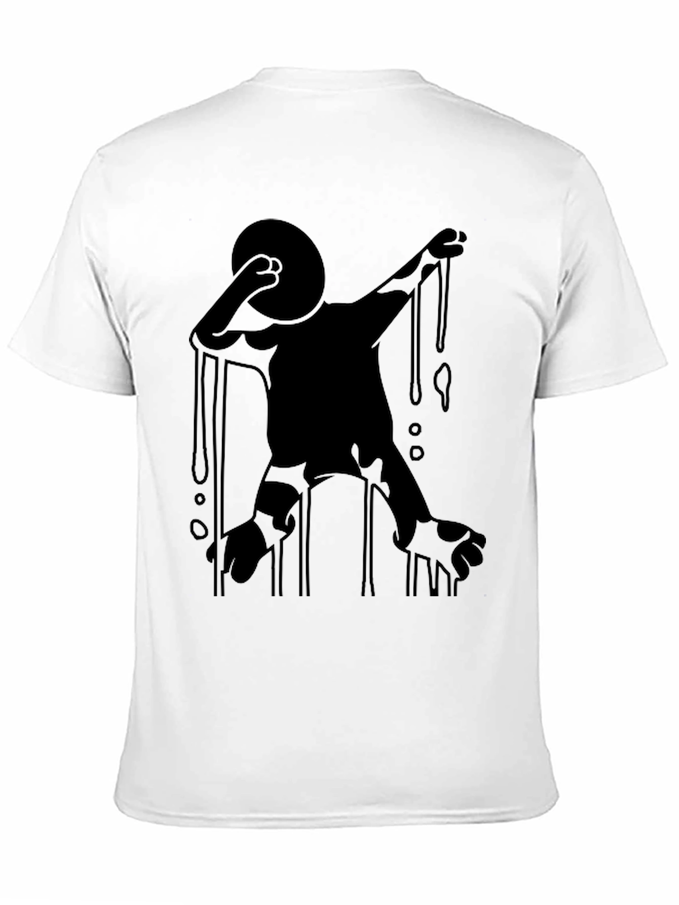 Black Abstract Dripping Figure Black Graphic Tee view 11