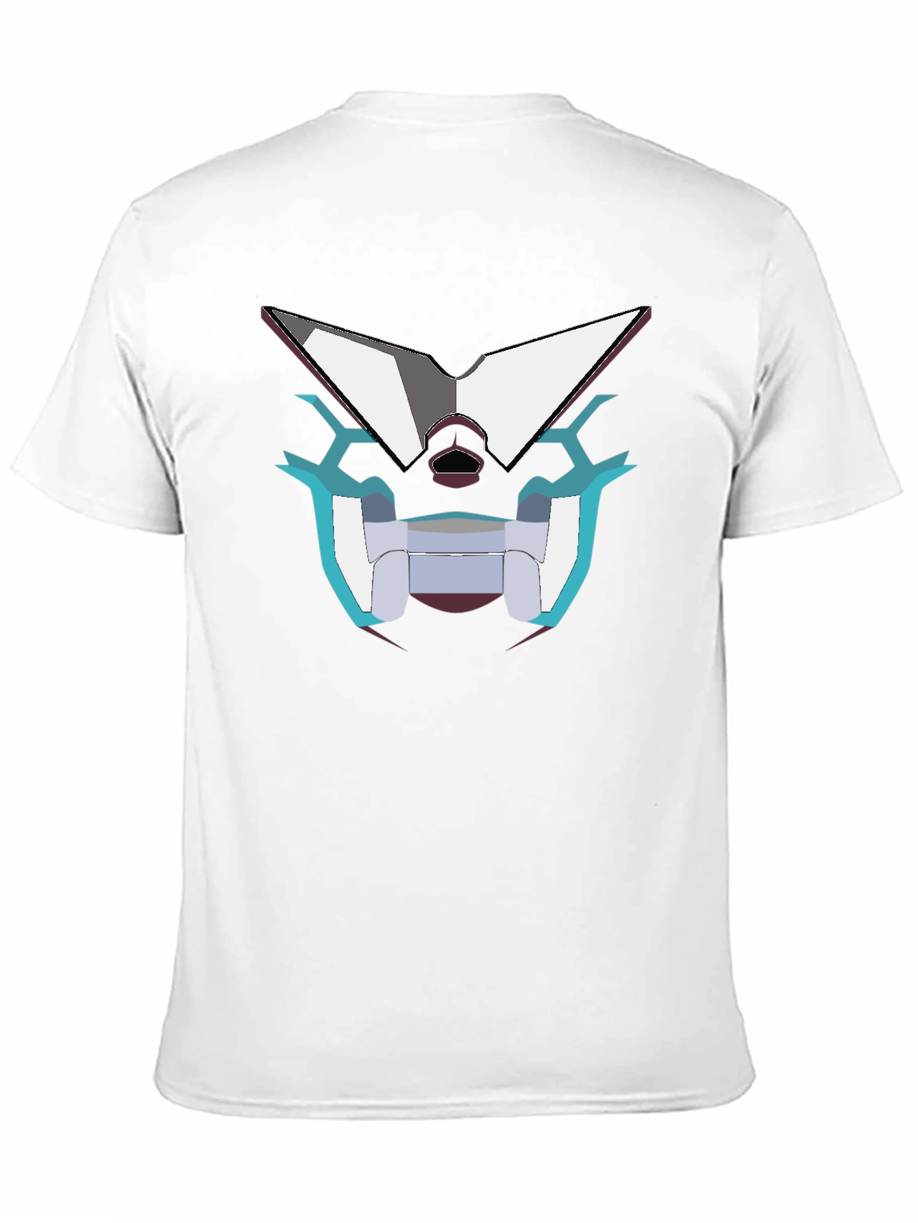 Black Geometric Robot Face Graphic Black T-Shirt view 11