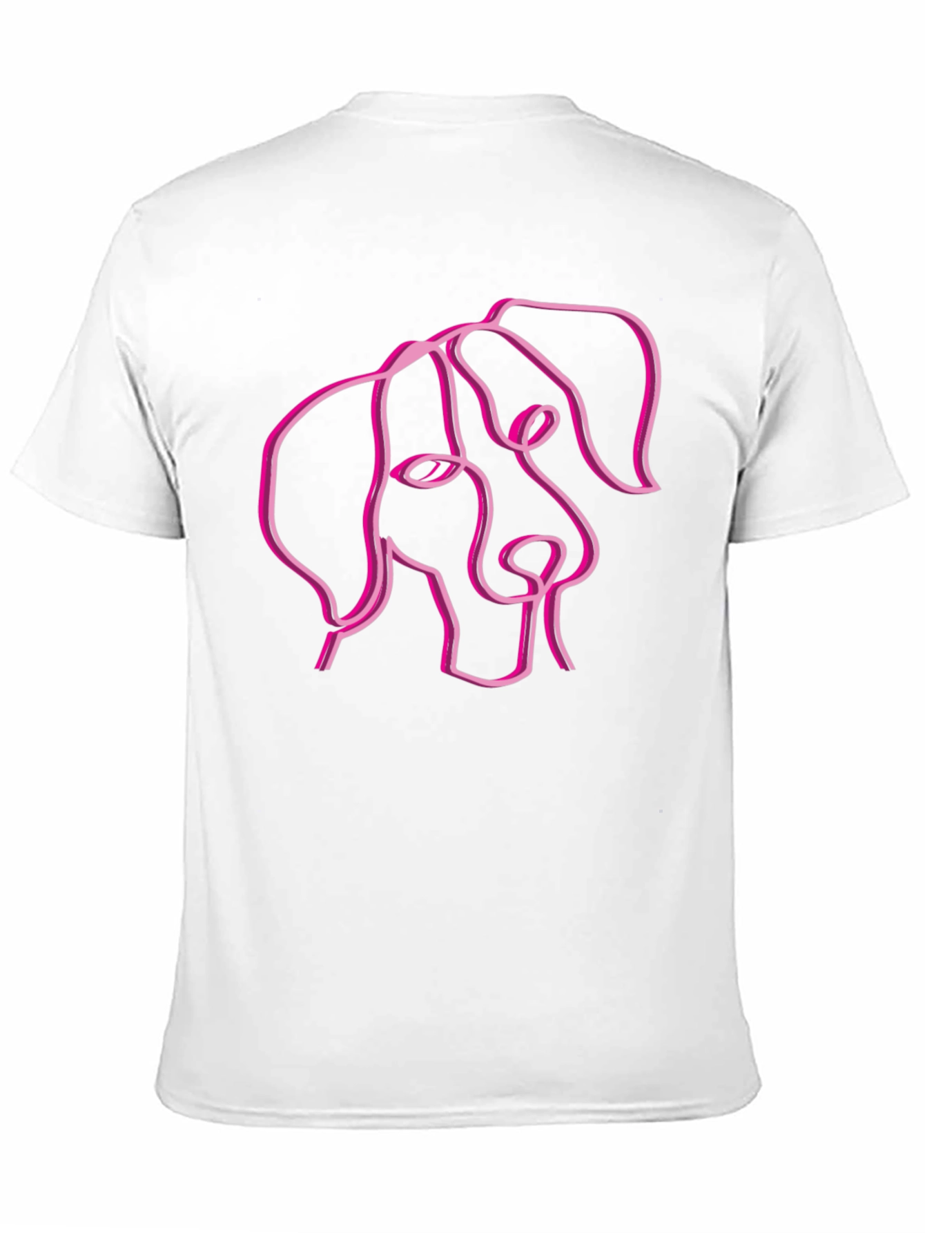 Black Abstract Dog Line Art Black T-Shirt view 11