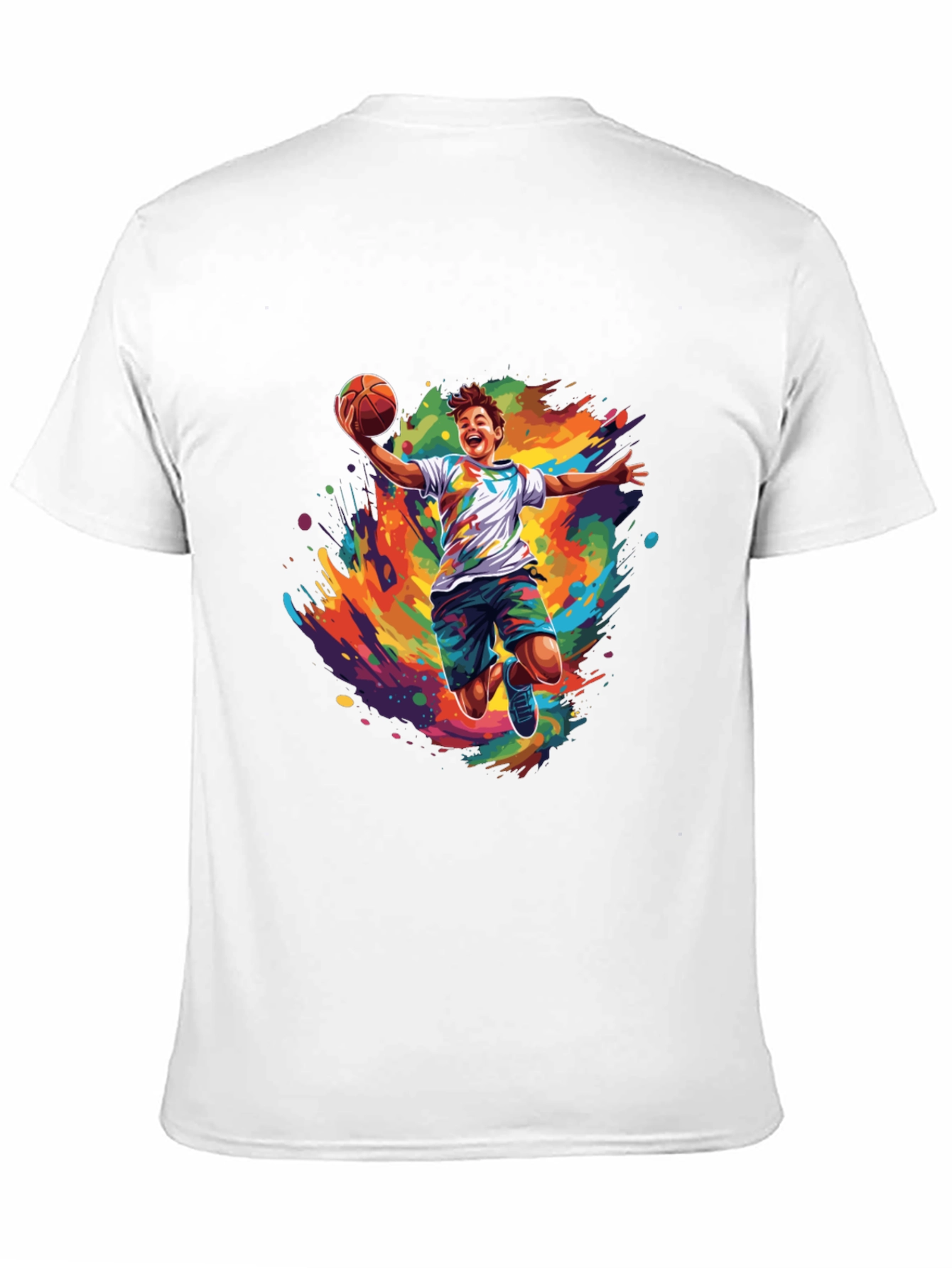Black Basketball Splash Graphic Tee - Vibrant Design view 11