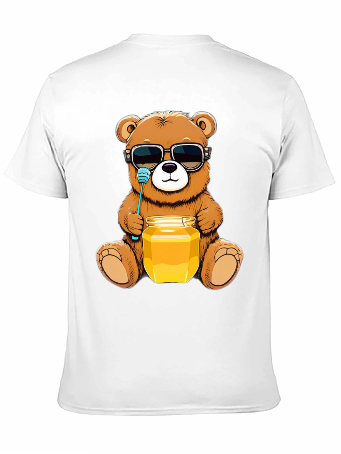 Black Cool Bear with Honey T-Shirt view 11