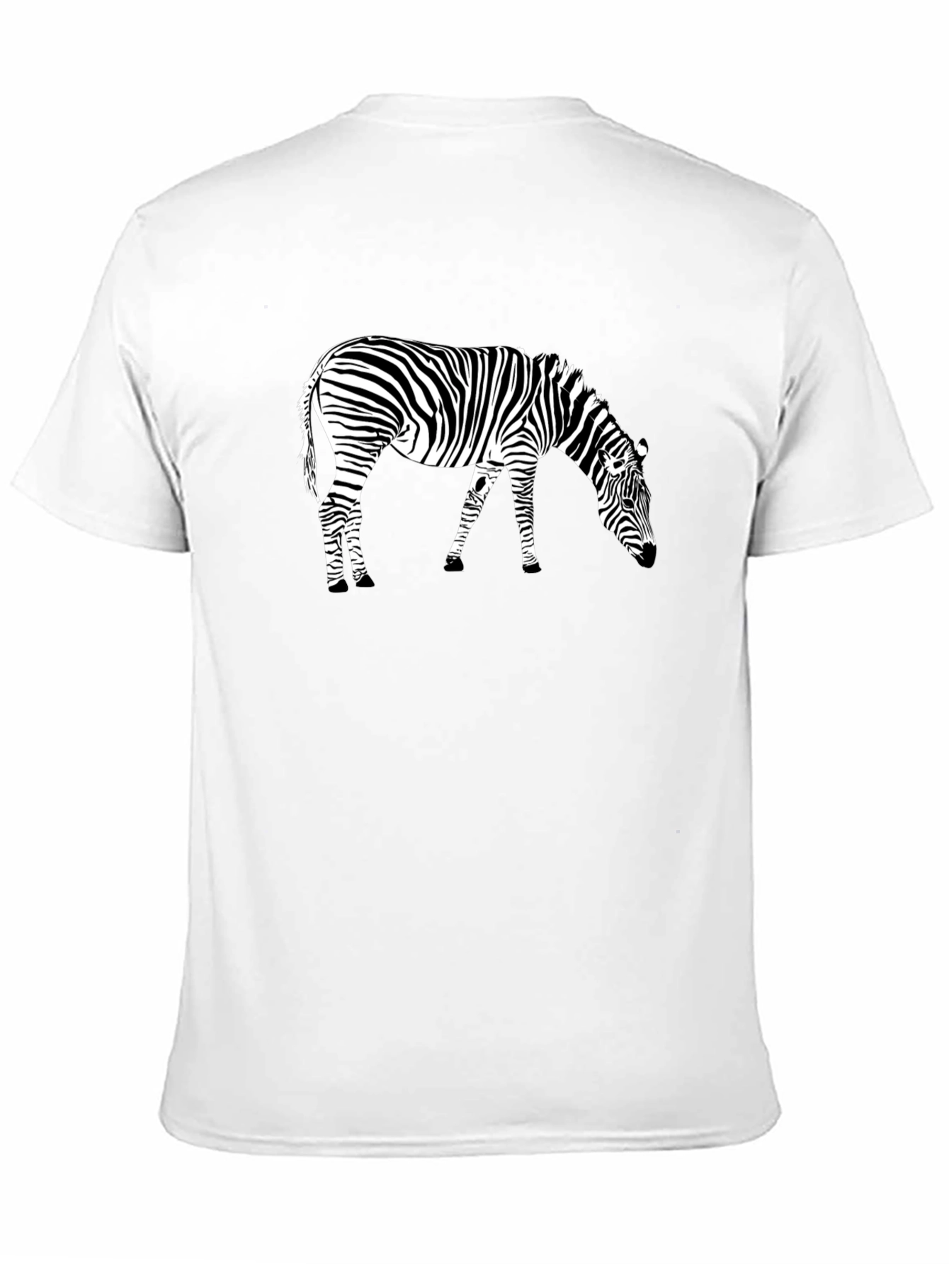 Black Zebra Print Black T-Shirt, Animal Graphic Tee view 11