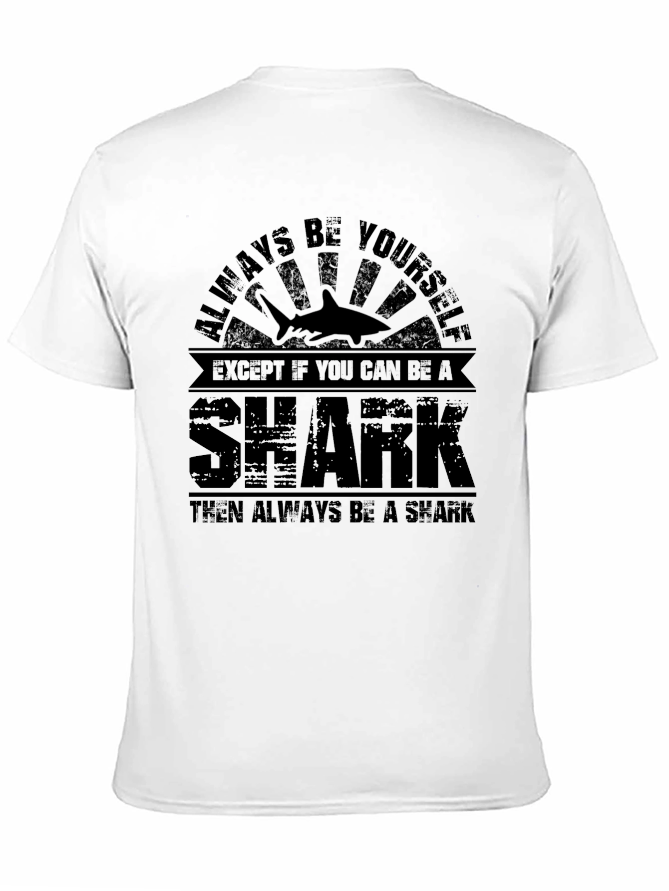 Black Always Be A Shark T-Shirt, Black Cotton Blend Graphic Tee view 11
