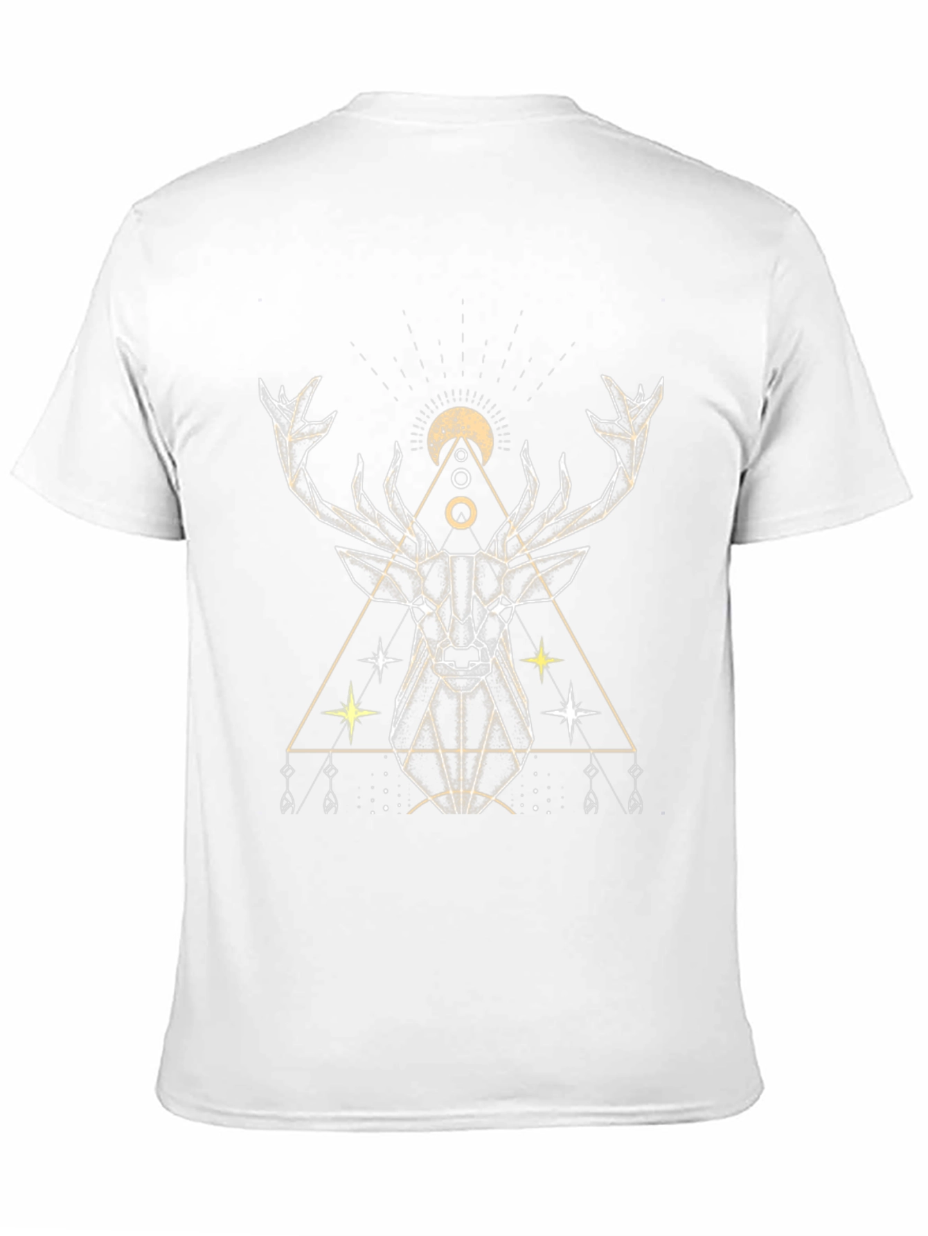 Black Geometric Deer Graphic Tee - Stylish Black T-Shirt view 11