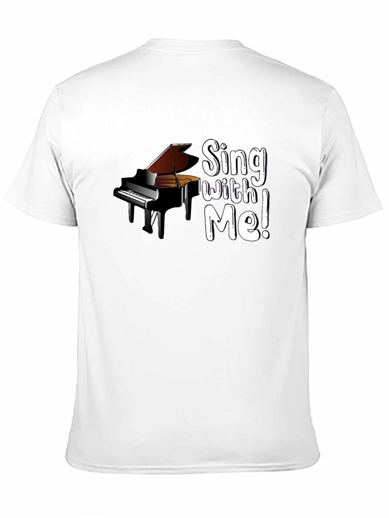 Sing With Me Piano Graphic Black T-Shirt - 11
