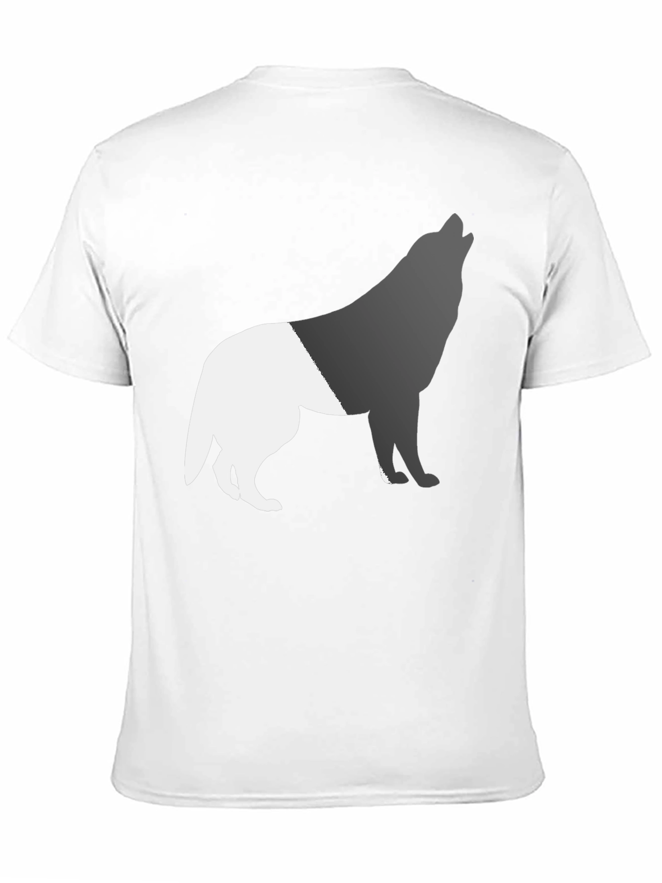 Black Two-Tone Wolf Graphic Tee - Black Cotton Blend view 11