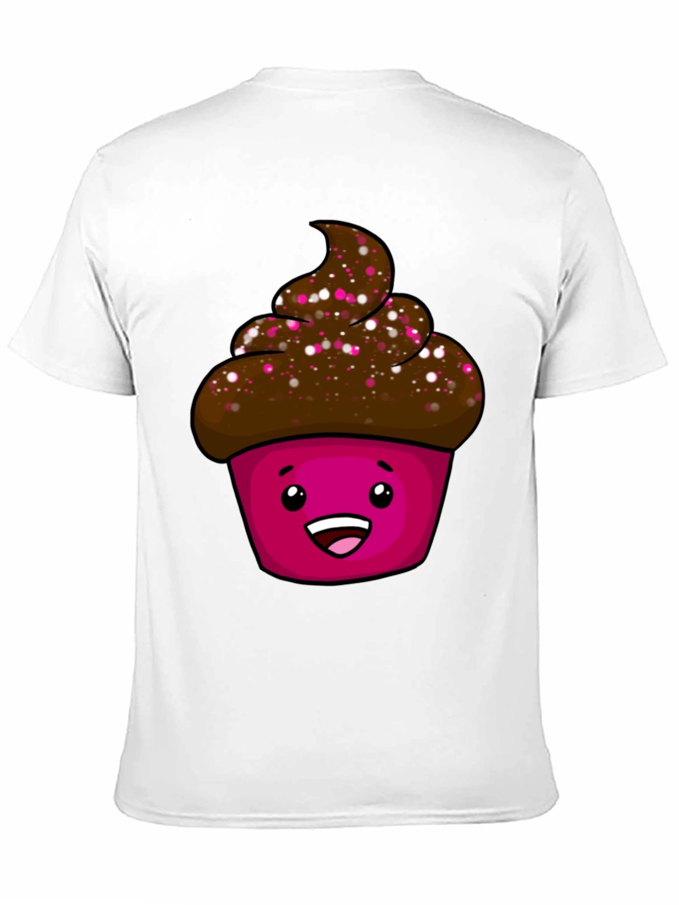 Black Cute Cupcake Graphic T-Shirt - Unisex Black Tee view 11