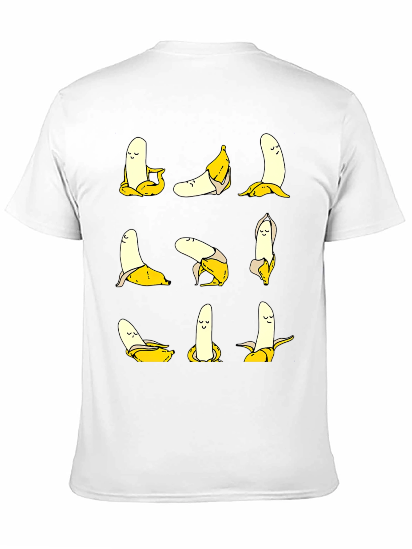 Black Funny Banana Yoga Pose Graphic Print T-Shirt view 11