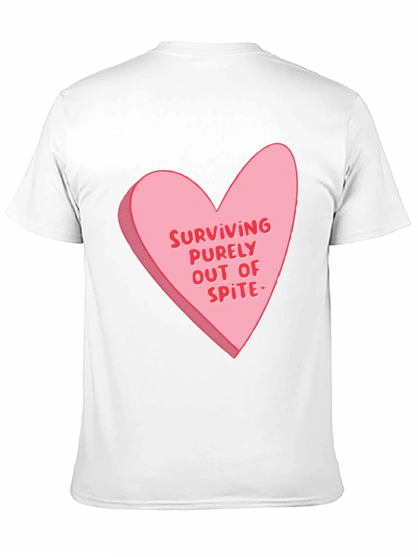 Black Surviving Out of Spite Valentine's Day Heart Graphic Tee view 11