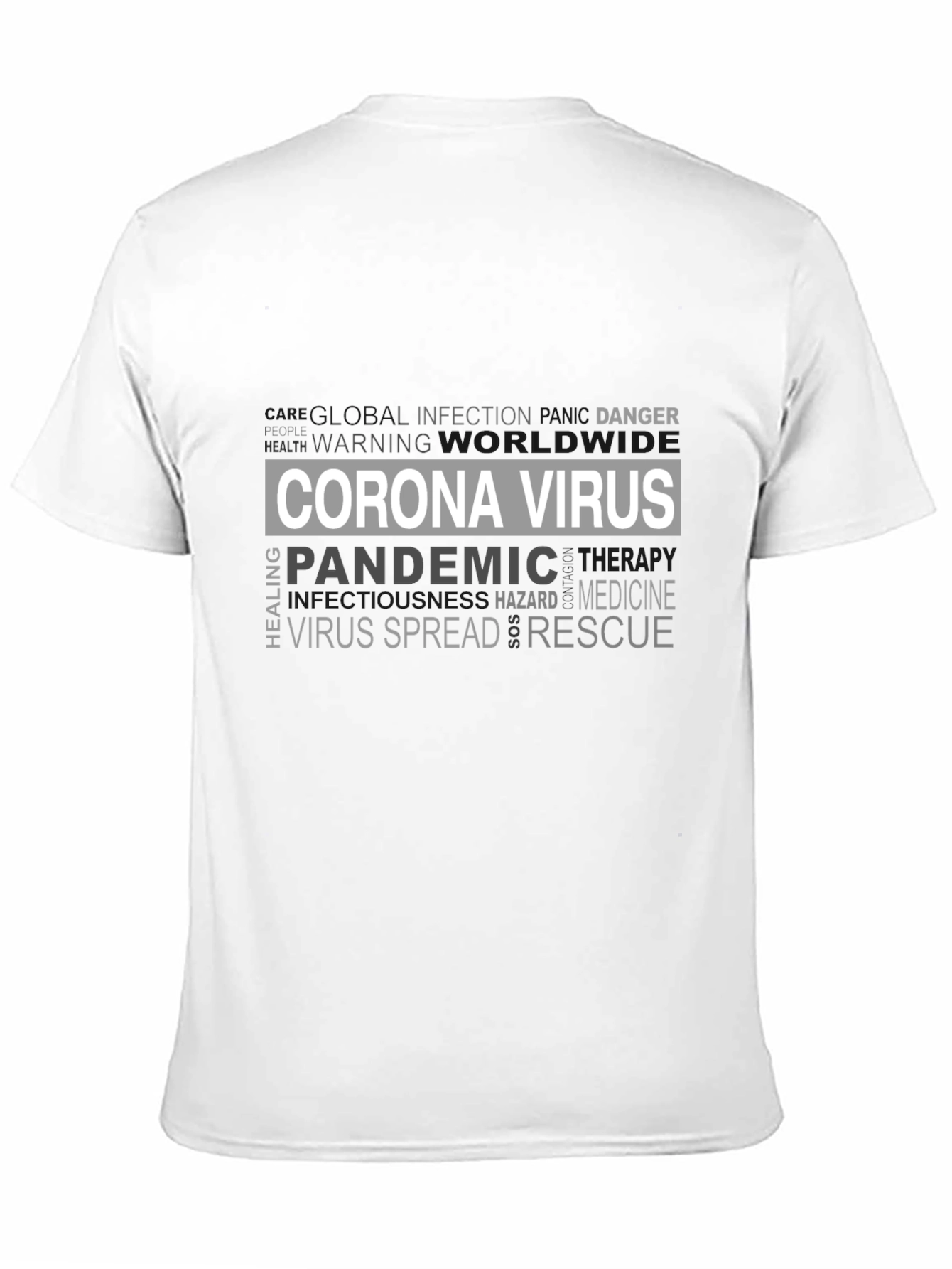 Black Corona Virus Pandemic Awareness T-Shirt view 11