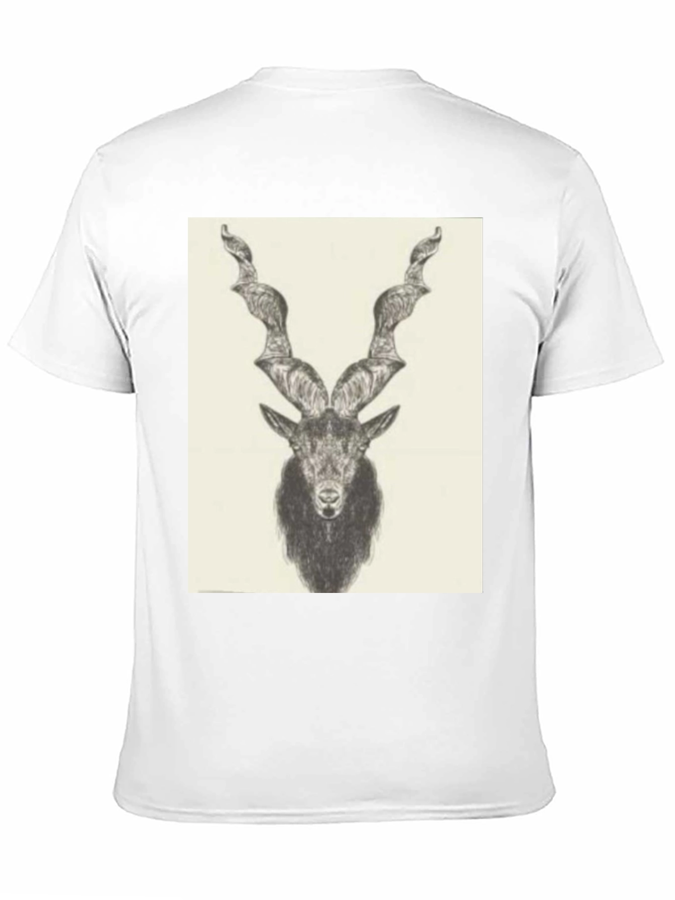 Black Black T-Shirt with Ibex Drawing view 11