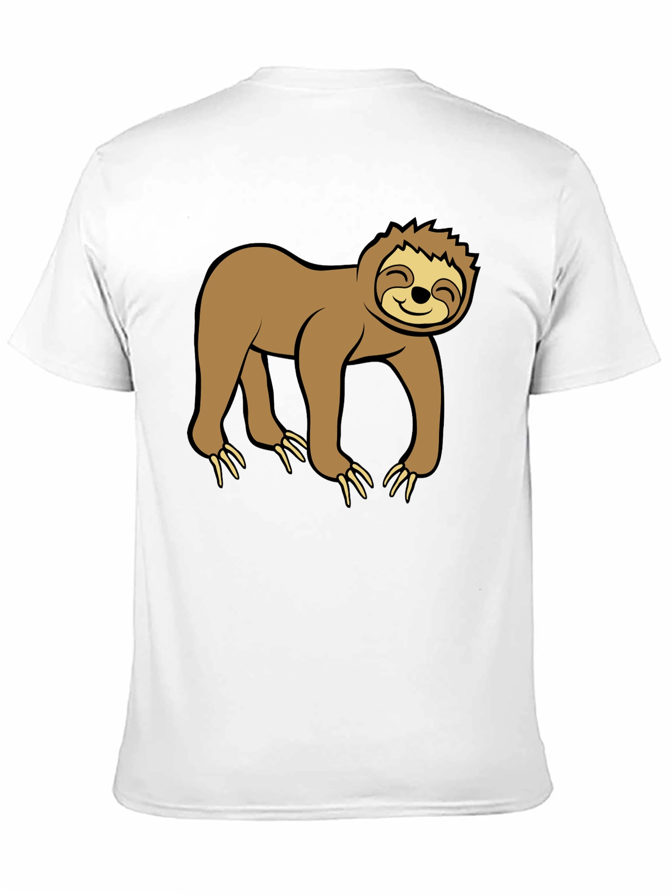 Black Cute Sloth Graphic Black T-Shirt view 11