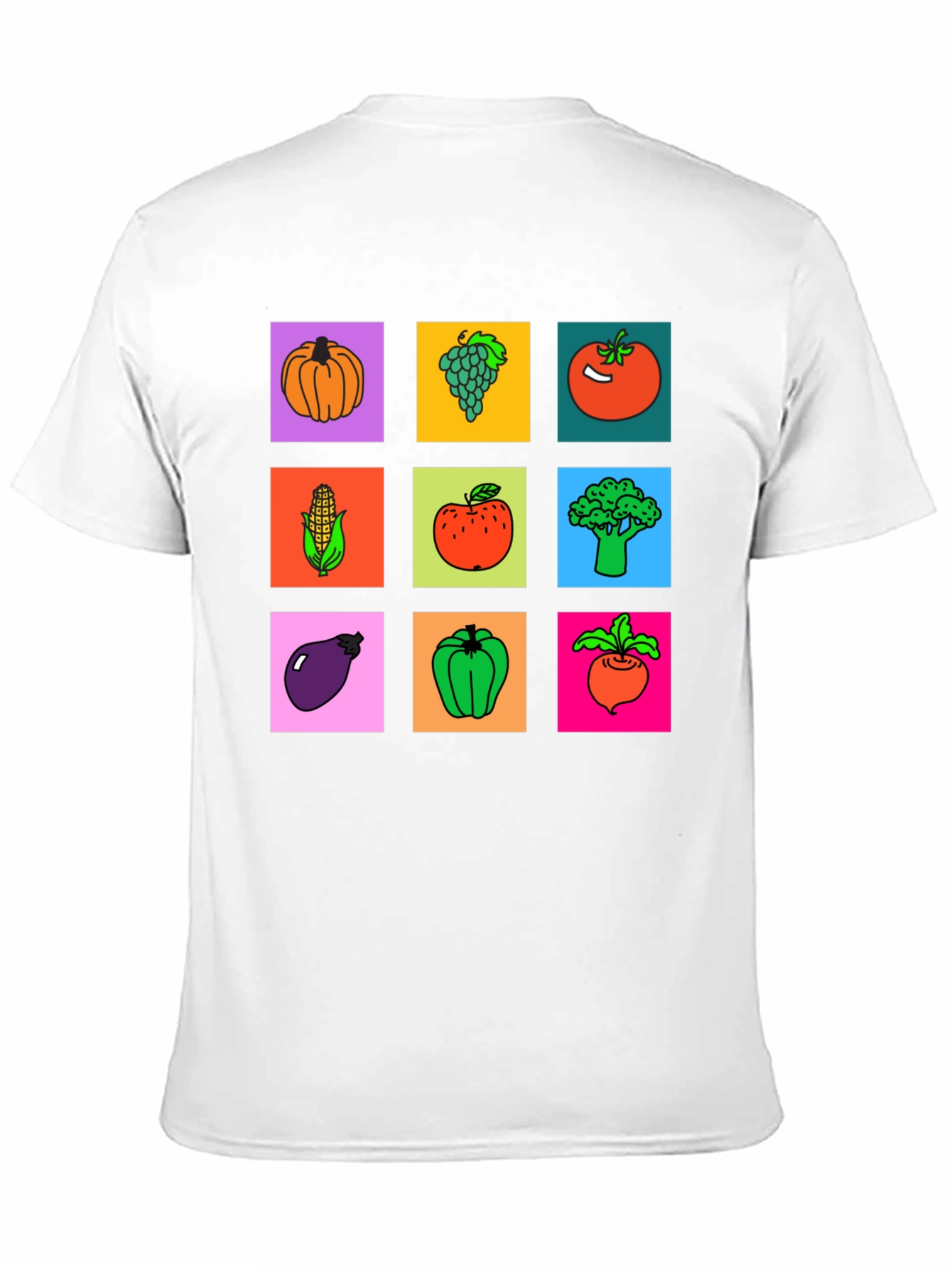 Black Vibrant Vegetable & Fruit Graphic Print T-Shirt view 11