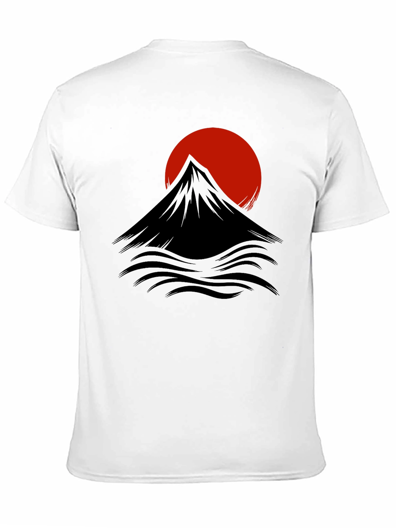 Black Black T-Shirt with Mountain & Sunrise Graphic view 11